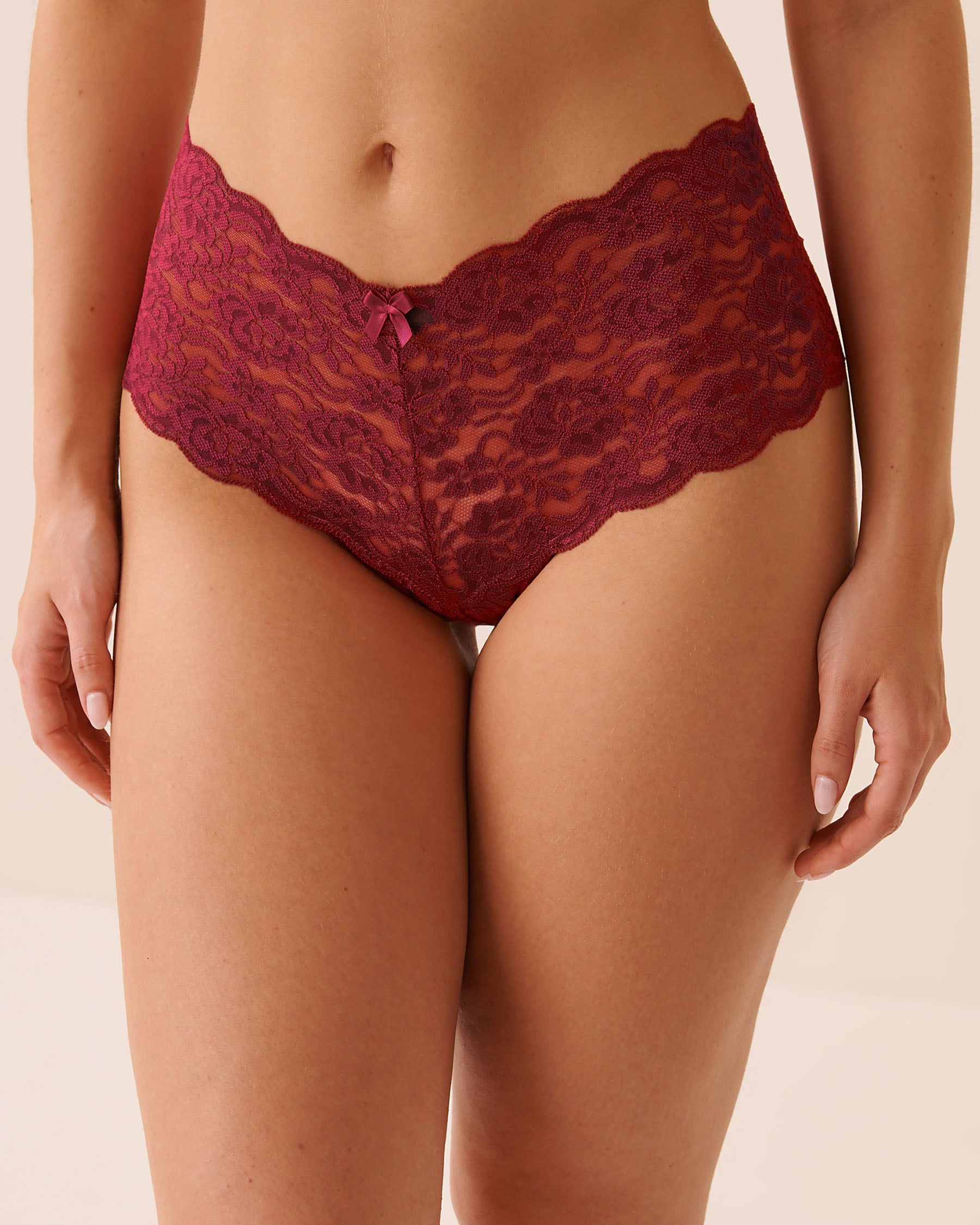LA VIE EN ROSE Culotte cheeky dentelle Rouge cerise 20200843 - View1