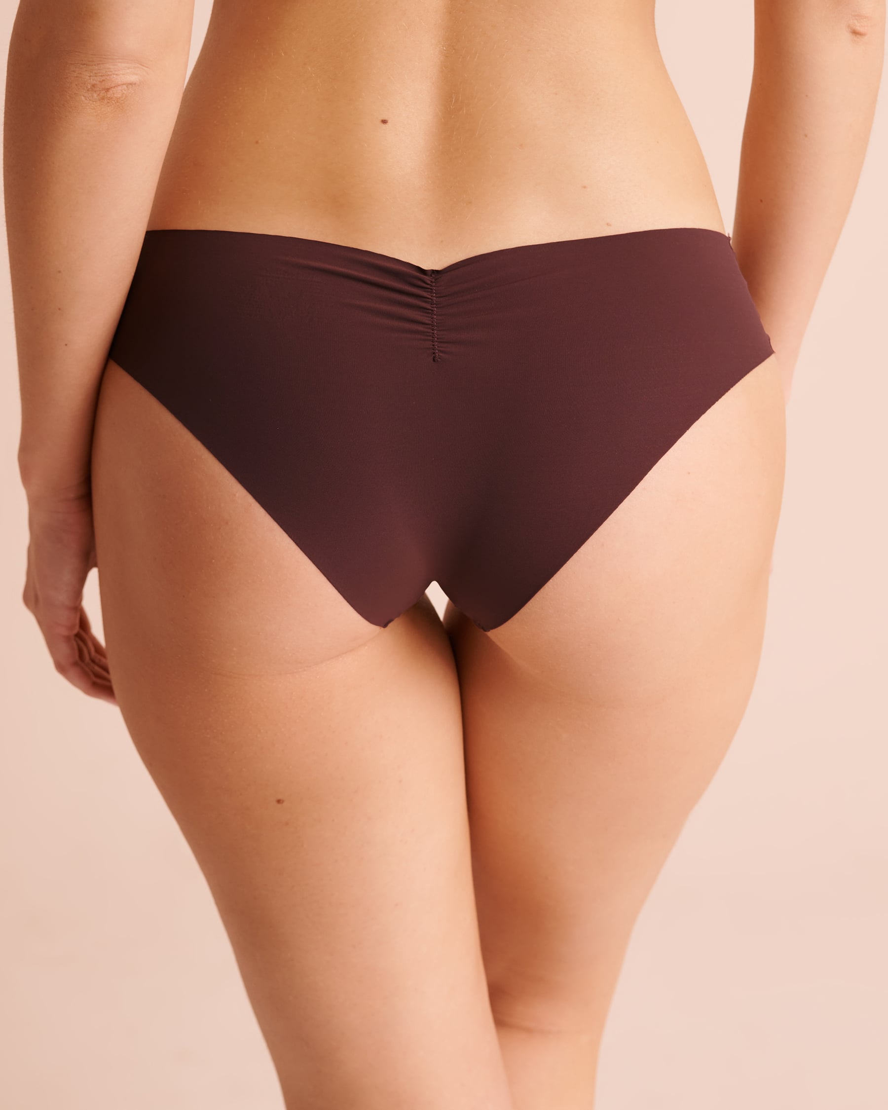 LA VIE EN ROSE Culotte cheeky microfibre invisible Brun 20200824 - View2
