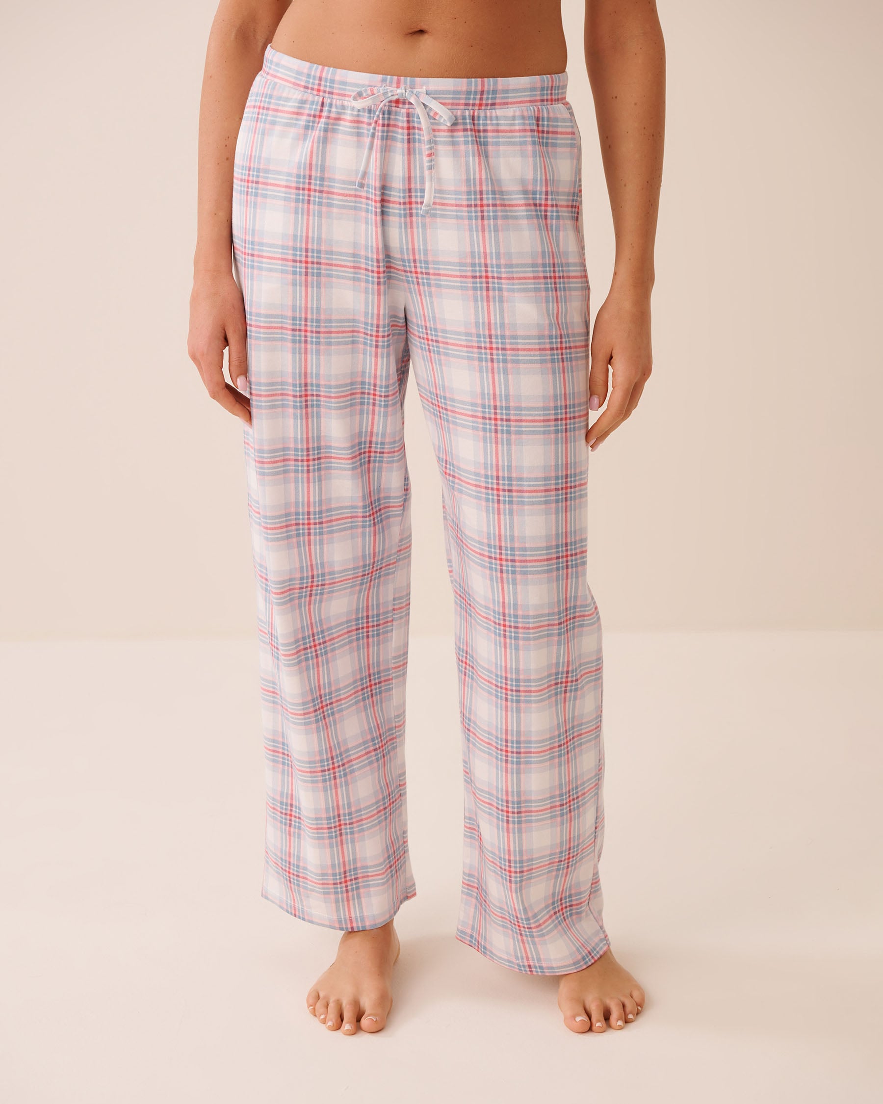 LA VIE EN ROSE Blue Plaid Cotton Pajama Pants Blue Plaid 40200878 - View1