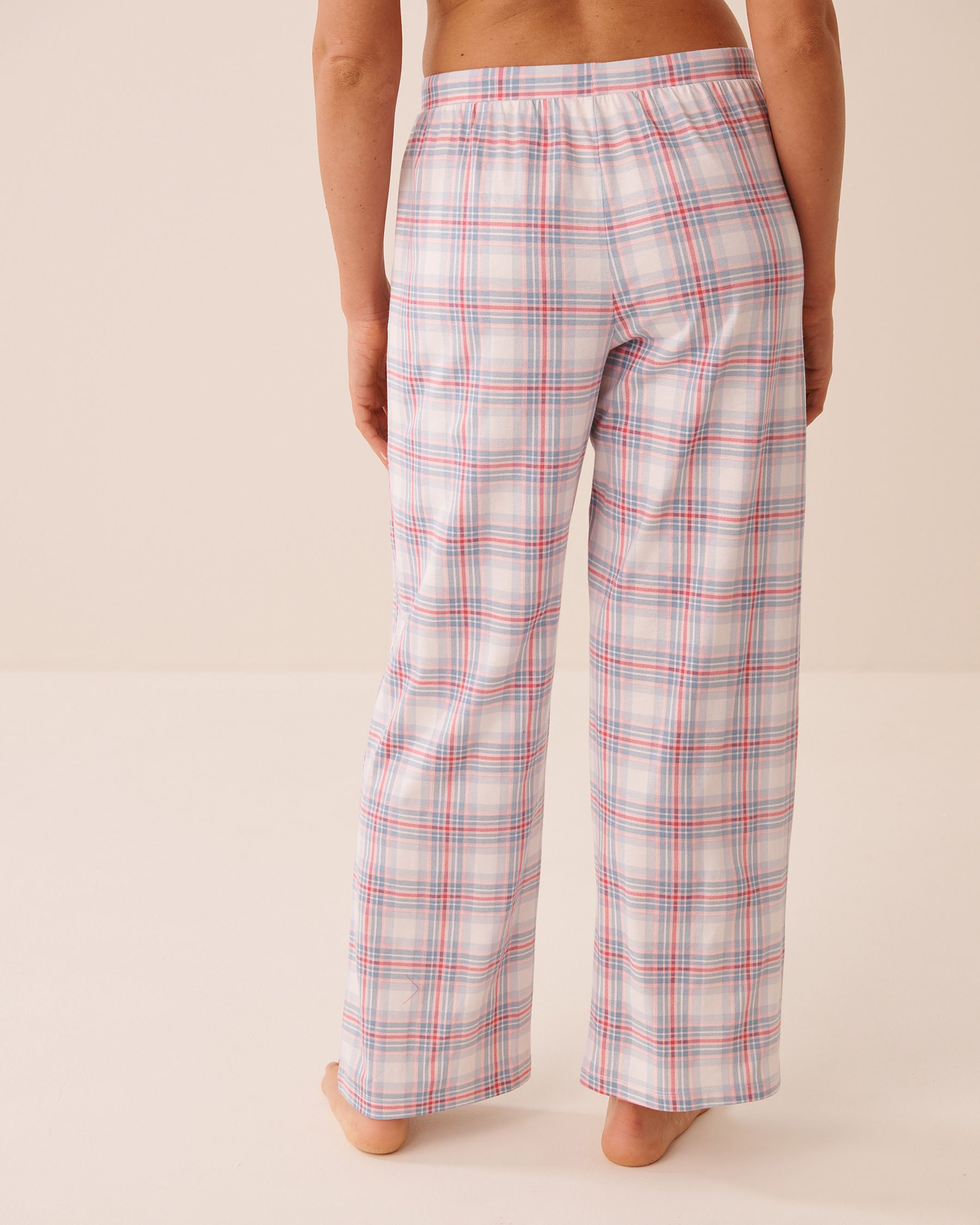 LA VIE EN ROSE Blue Plaid Cotton Pajama Pants Blue Plaid 40200878 - View2