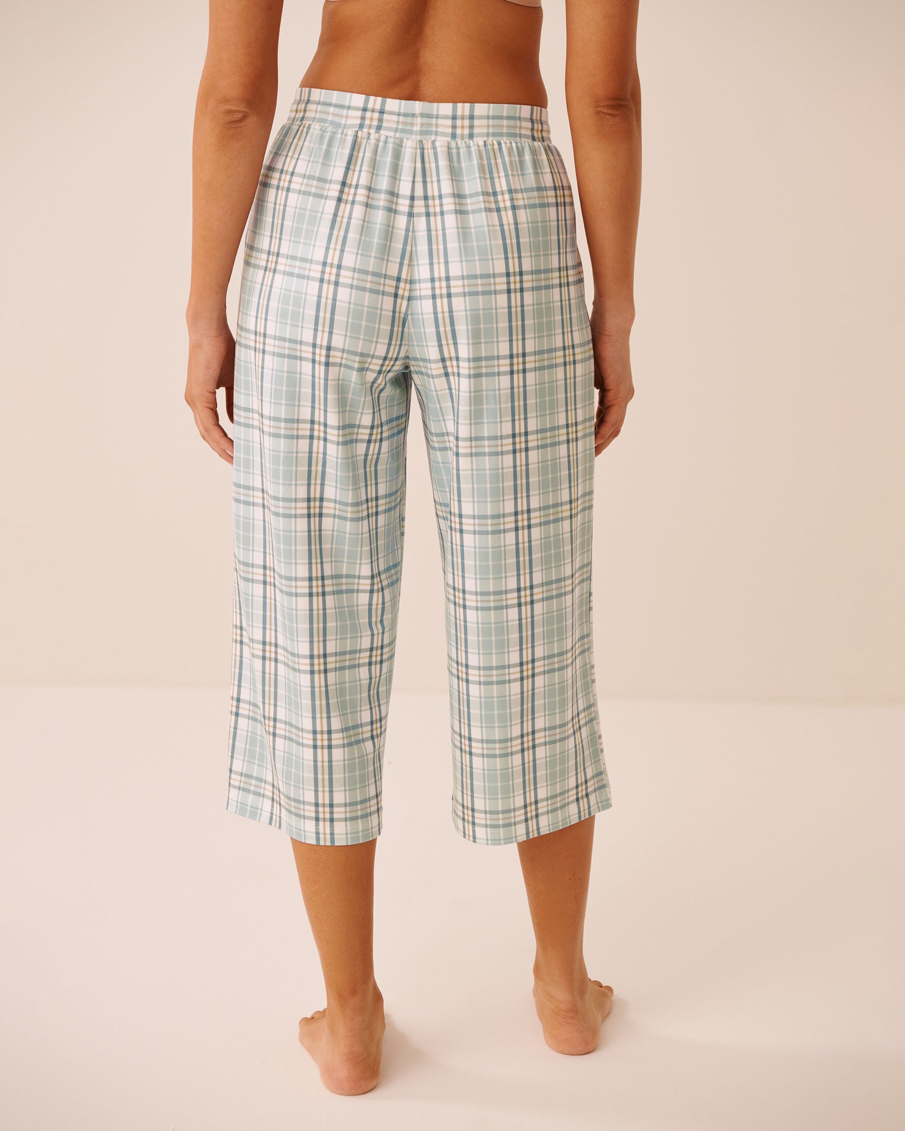 LA VIE EN ROSE Capri de pyjama ultra doux carreaux bleus Carreaux bleus 40200862 - View2