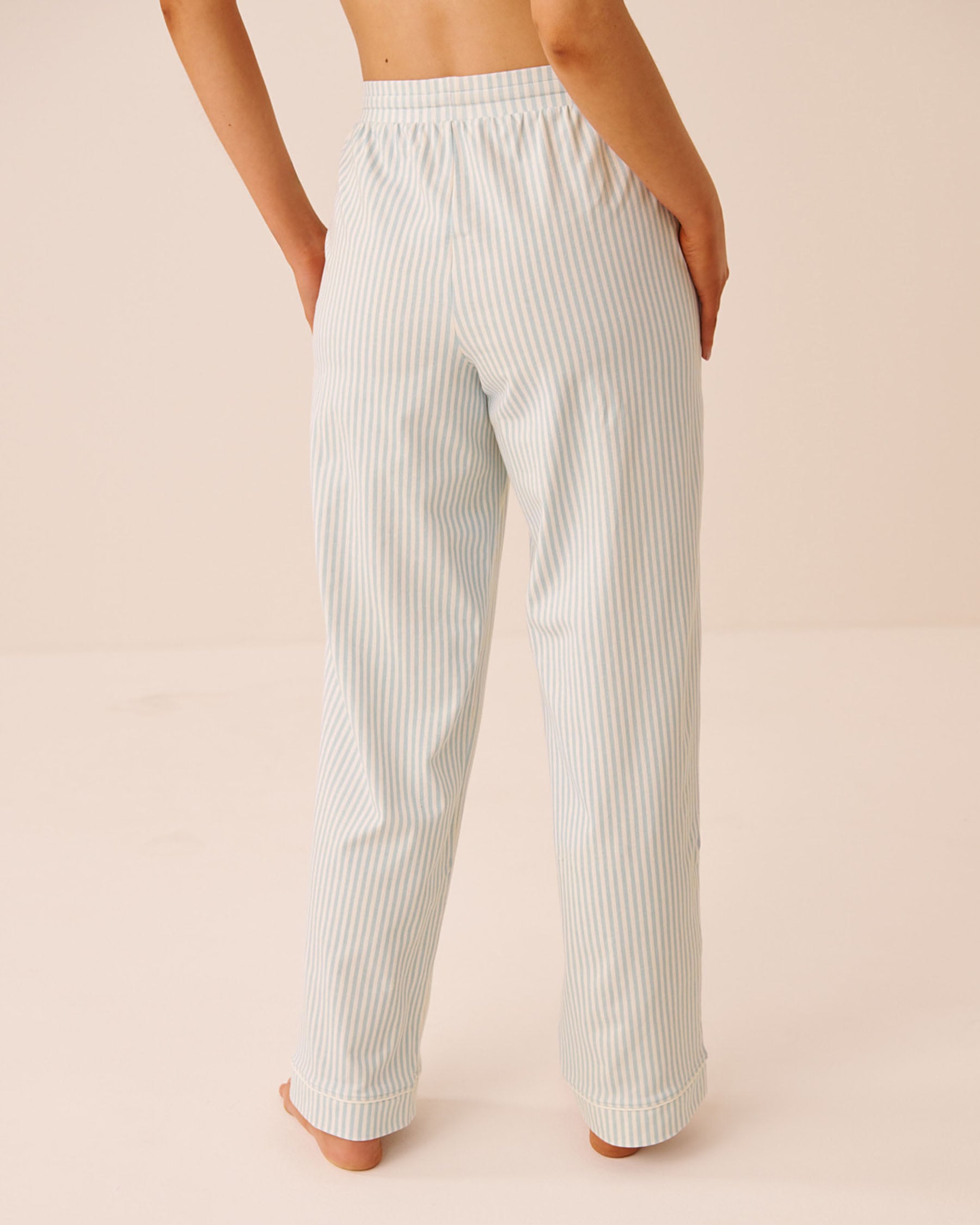 LA VIE EN ROSE Pantalon de pyjama en coton Rayures bleues 40200872 - Voir2
