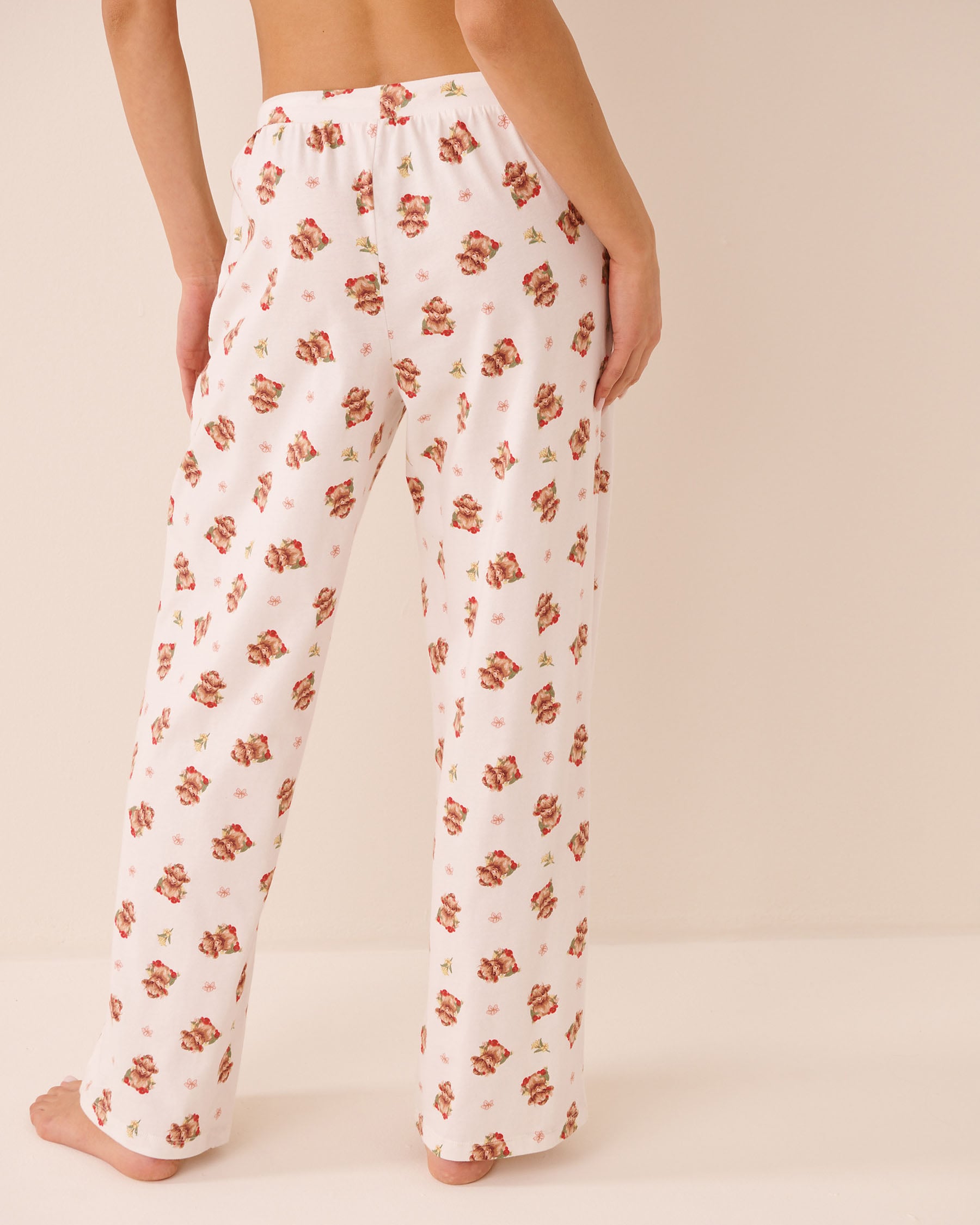 LA VIE EN ROSE Highland Cow Print Cotton Pajama Pants White/Cows 40200878 - View2