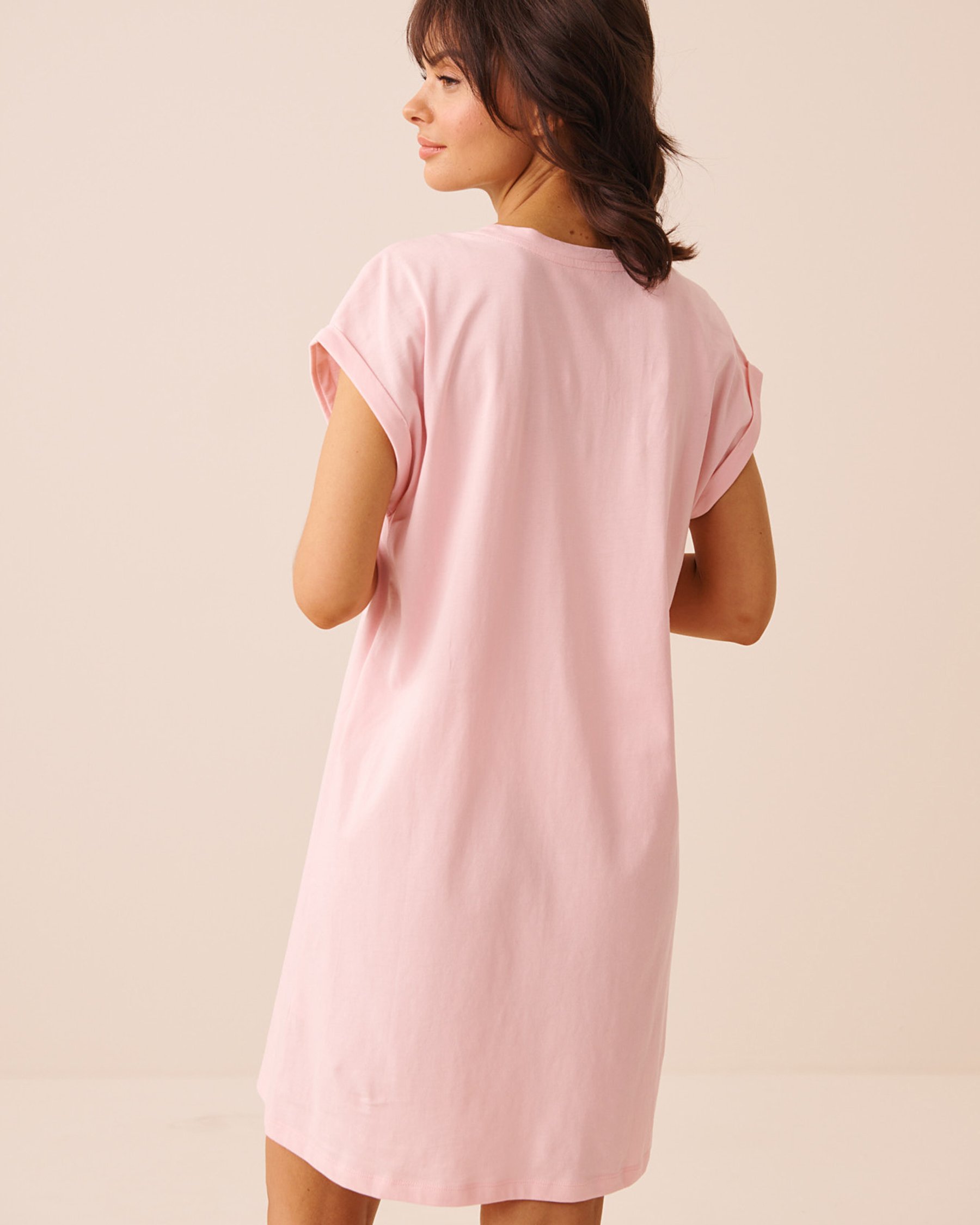 LA VIE EN ROSE Highland Cow Print Cotton Short Sleeve Sleepshirt Pink/Living Life 40500501 - View2
