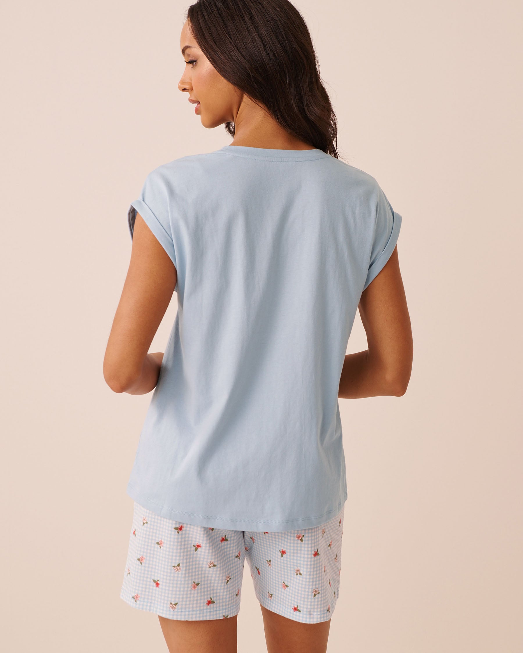 LA VIE EN ROSE Highland Cow Print Cotton Short Sleeve T-shirt Light Blue/Living Life 40100890 - View2