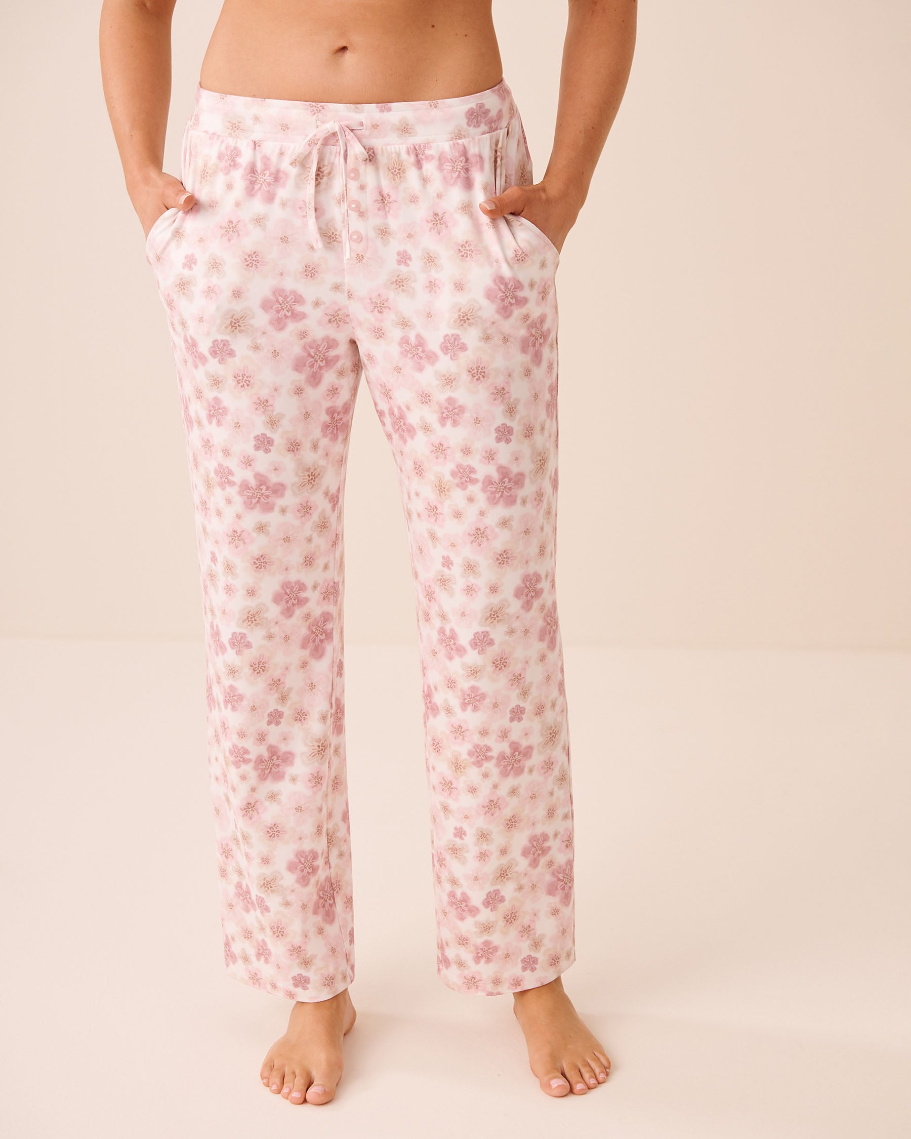 LA VIE EN ROSE Leopard Flower Print Super Soft Pajama Pants Leopard Flowers 40200857 - View1