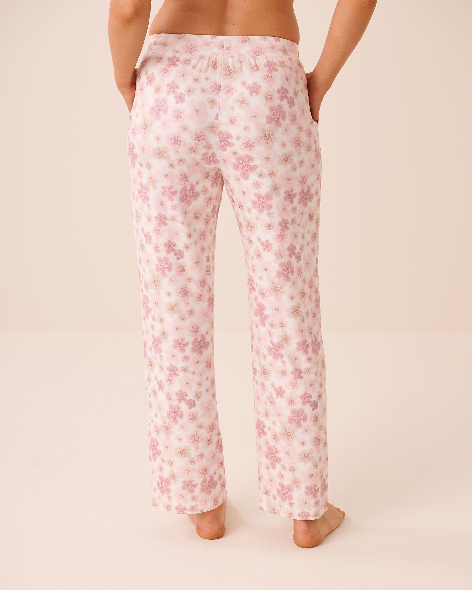 LA VIE EN ROSE Leopard Flower Print Super Soft Pajama Pants Leopard Flowers 40200857 - View2