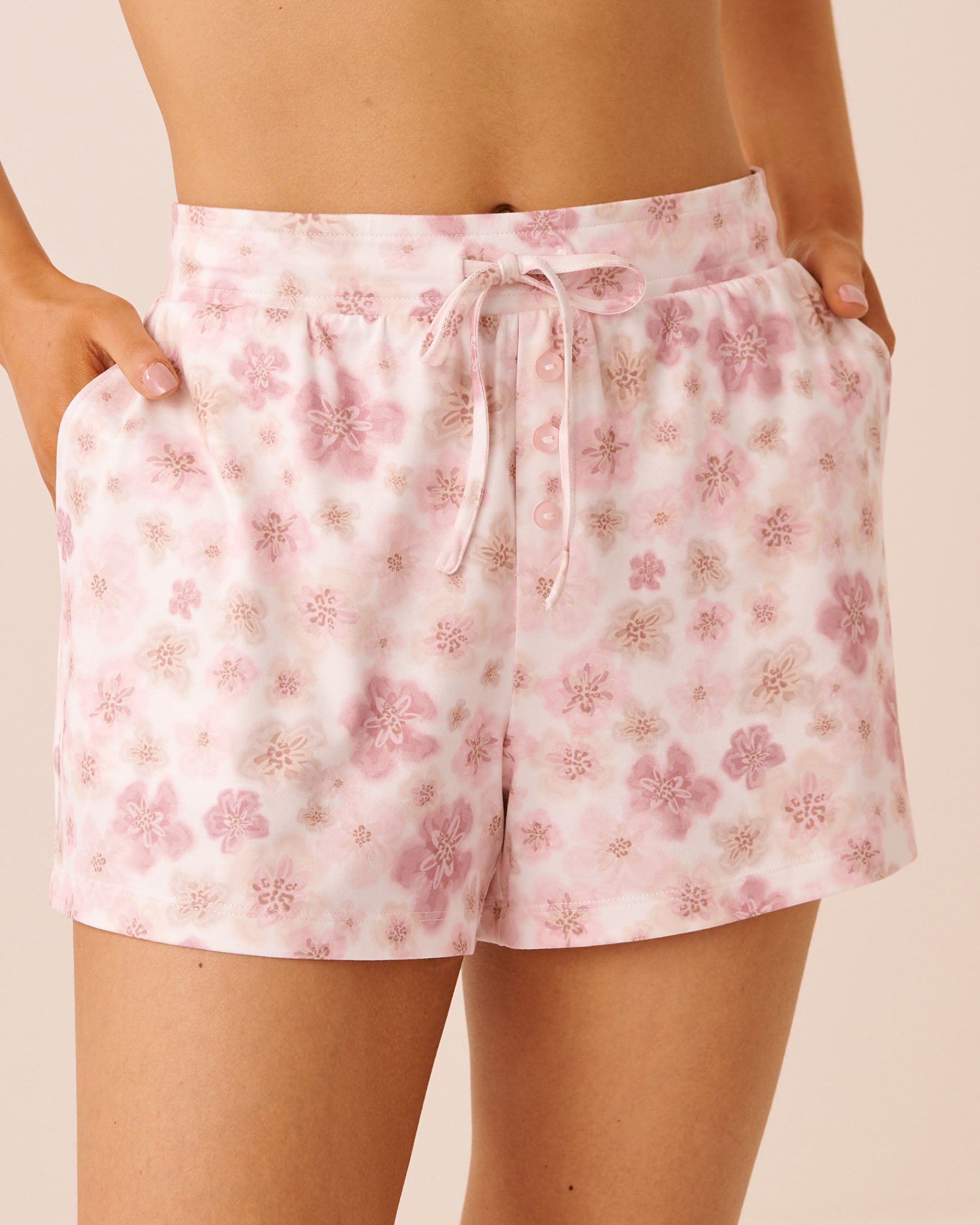 LA VIE EN ROSE Leopard Flower Print Super Soft Pajama Shorts Leopard Flowers 40200859 - View1