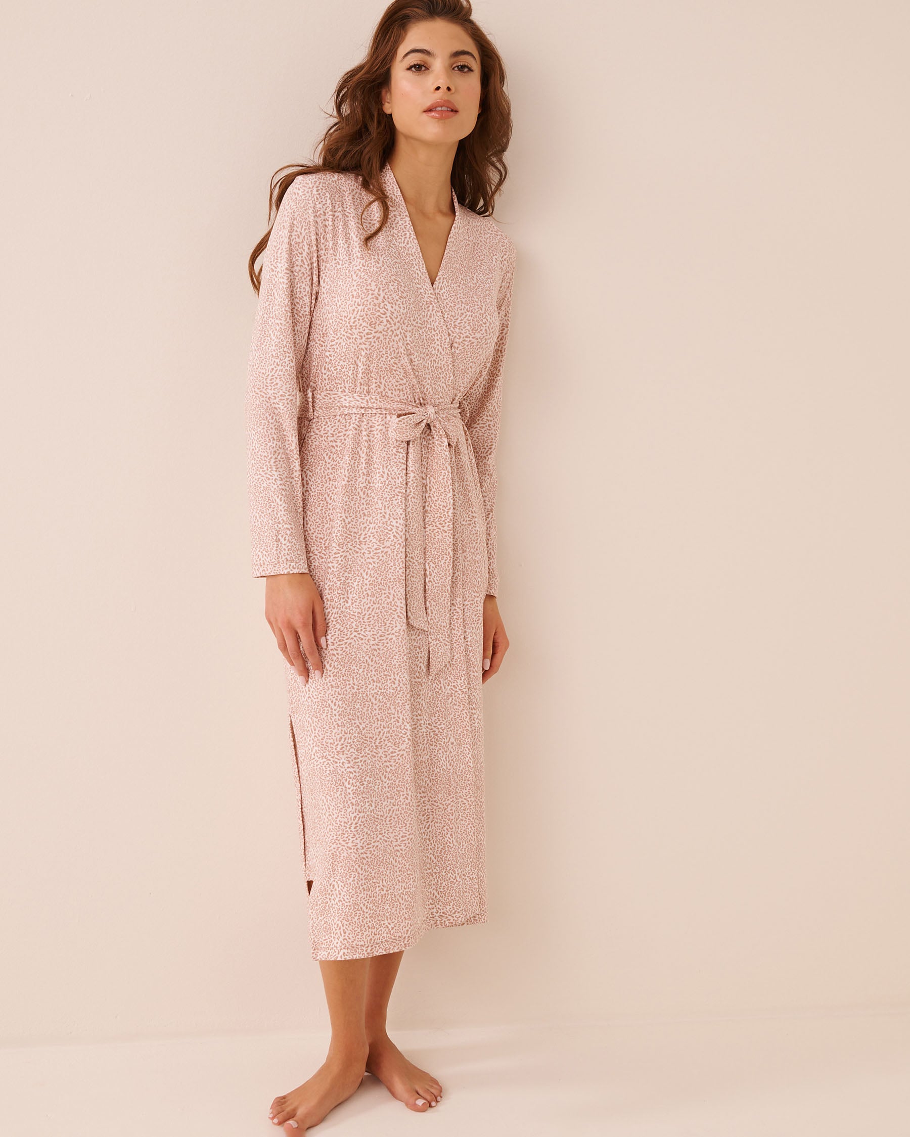 LA VIE EN ROSE Kimono ultra doux imprimé léopard Léopard 40600232 - Voir1