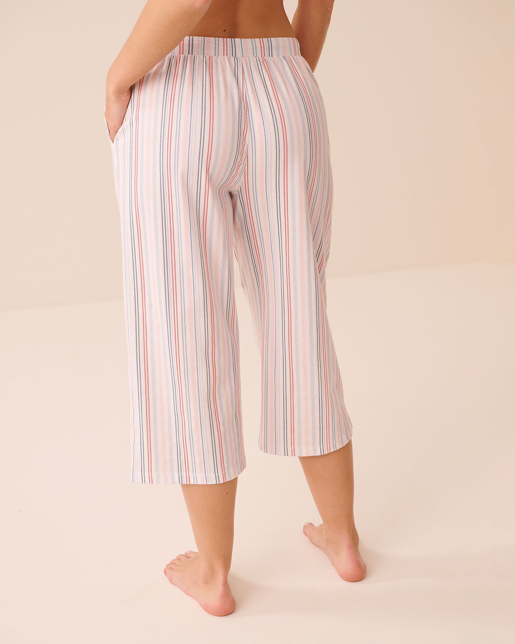 LA VIE EN ROSE Multistripe Cotton Pyjama Capris Multistripe 40200877 - View2