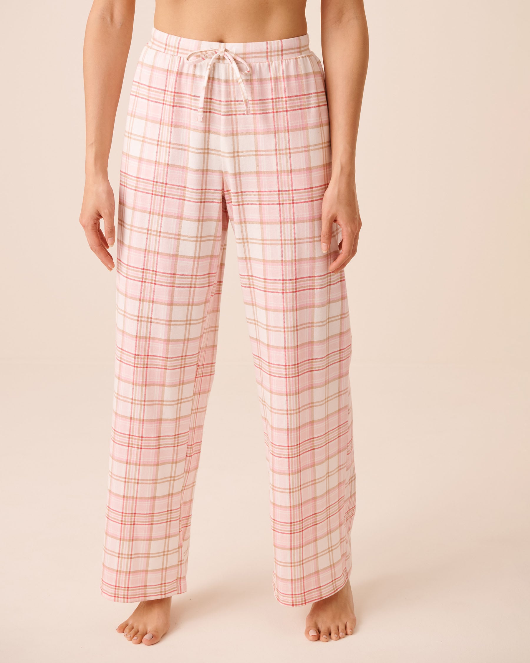 LA VIE EN ROSE Pink Plaid Cotton Pajama Pants Pink Plaid 40200878 - View1
