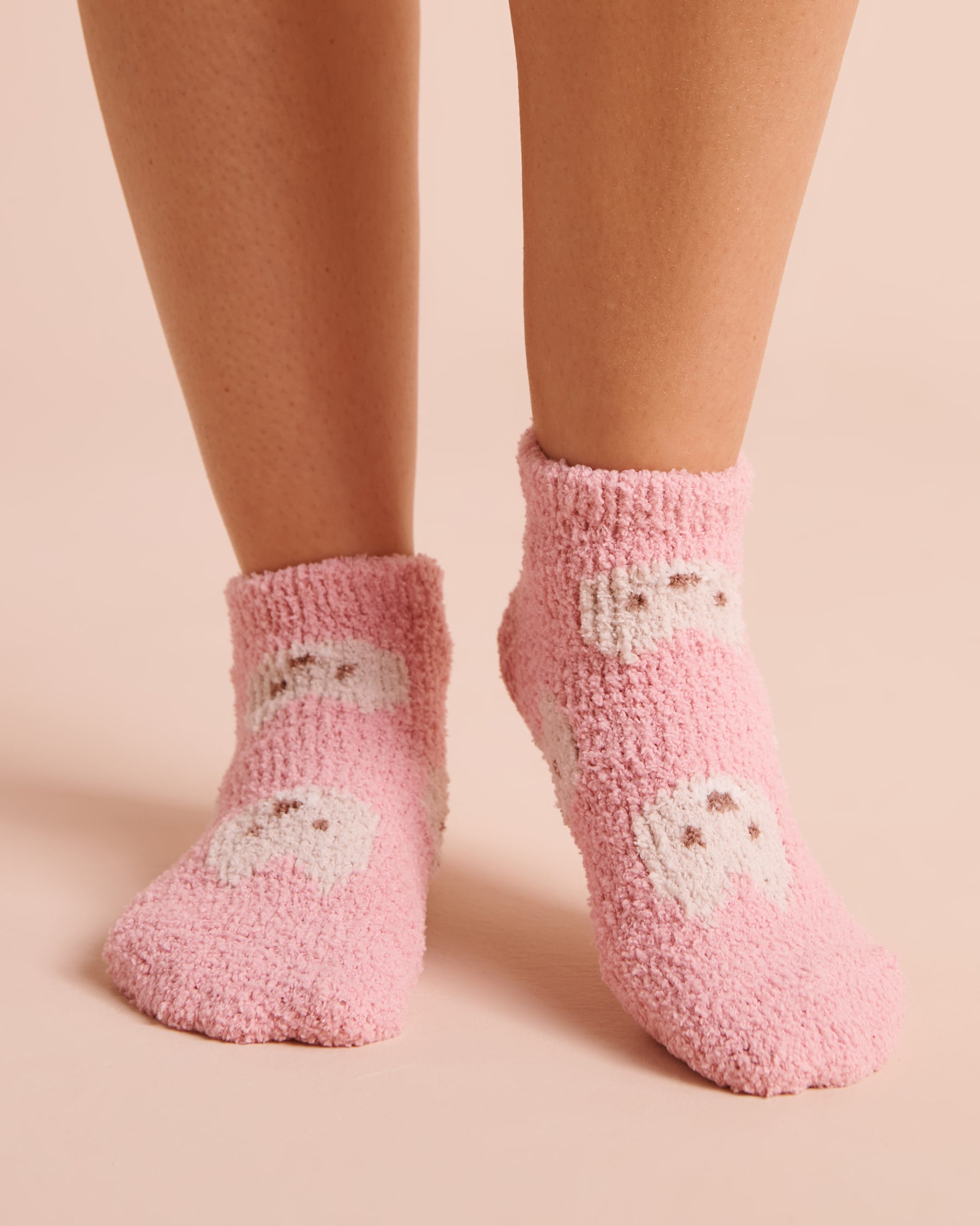 LA VIE EN ROSE Plush Cat Socks Pink/Cats 40700484 - View1