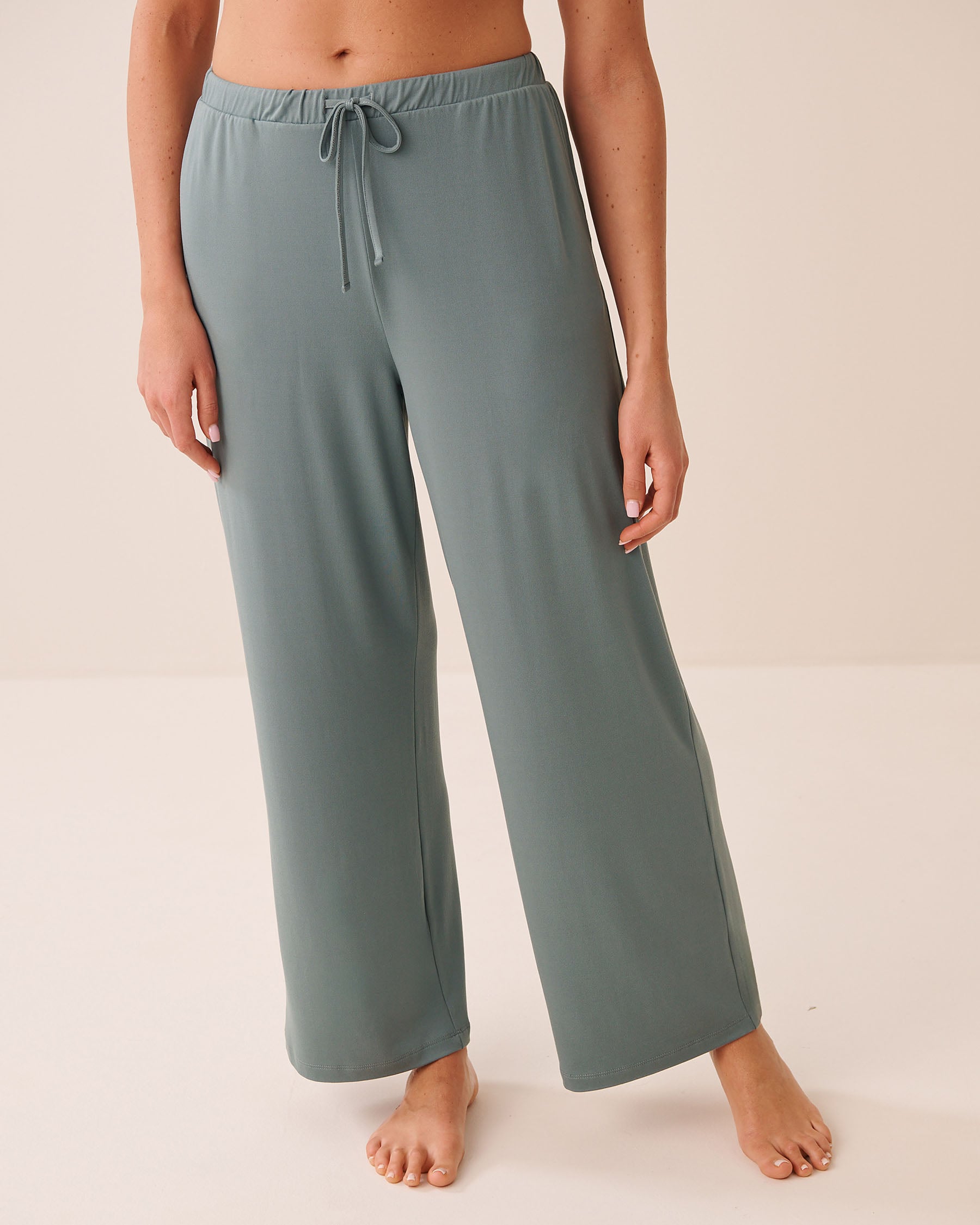 LA VIE EN ROSE Super Soft Wide-leg Pajama Pants Grey Blue 40200865 - View1
