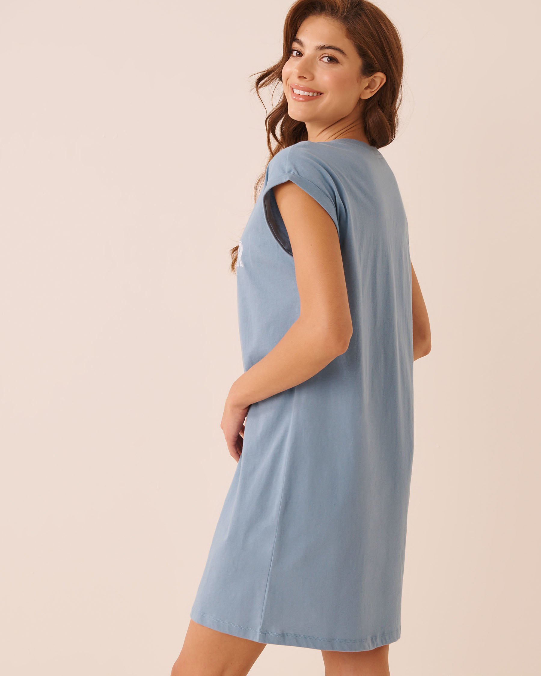 LA VIE EN ROSE Together Forever Print Cotton Short Sleeve Sleepshirt Blue/Together Forever 40500501 - View2
