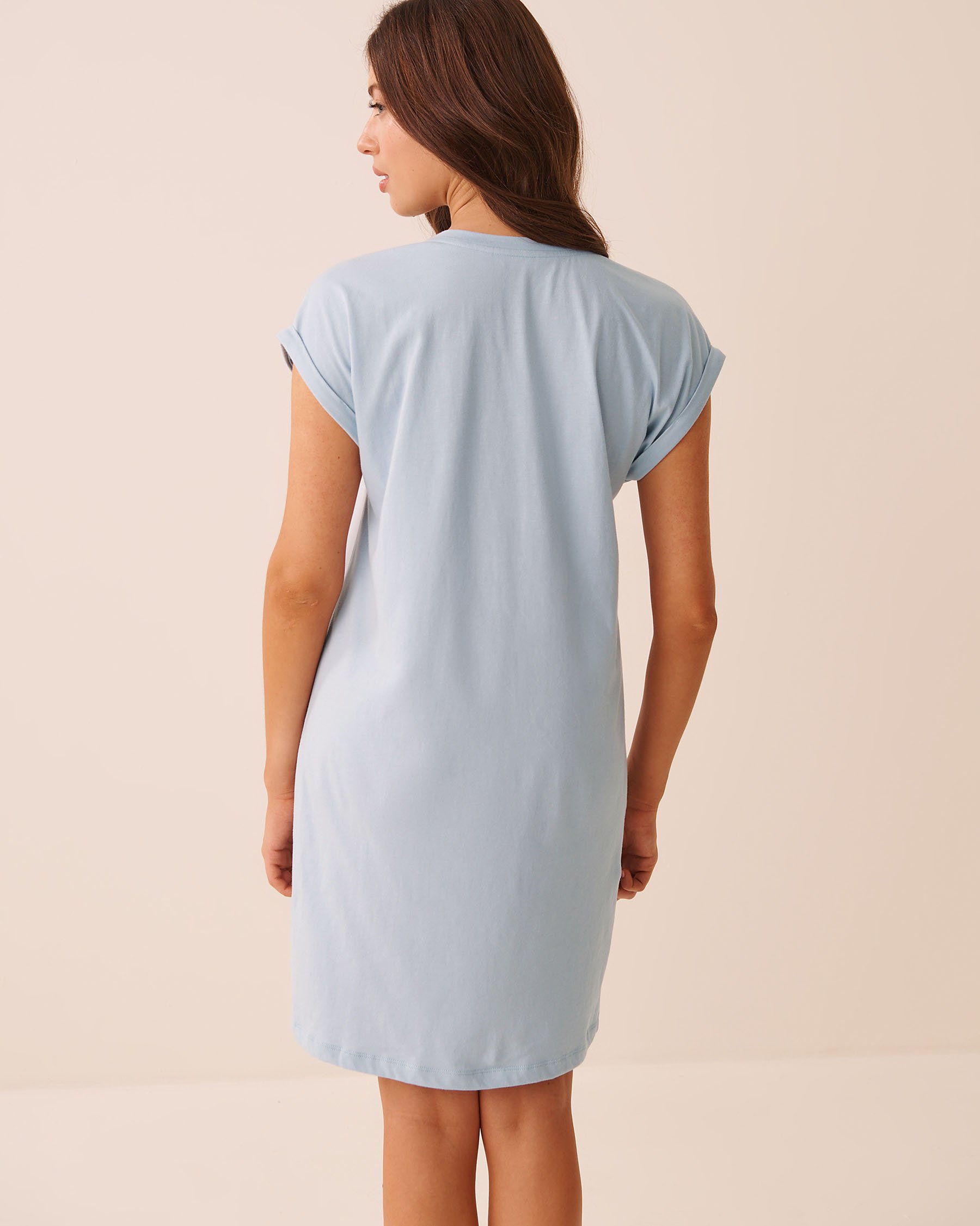 LA VIE EN ROSE Tomato Print Cotton Short Sleeve Sleepshirt Light Blue/Oh so delicious! 40500501 - View2