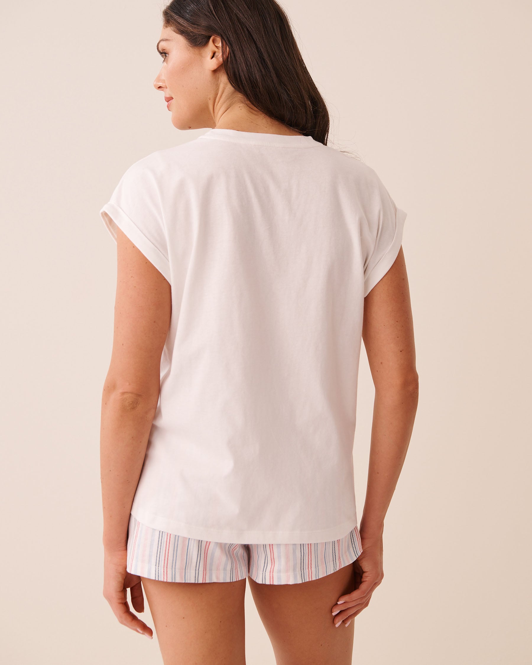LA VIE EN ROSE T-shirt manches courtes en coton imprimé tomates Blanc/Oh so delicious! 40100890 - View2