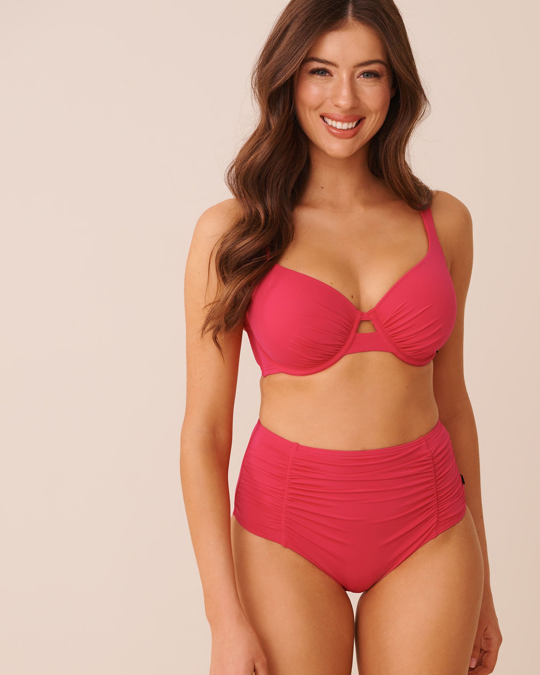 LA VIE EN ROSE AQUA Haut de bikini plongeant bonnet D HABANERO Rouge piquant 70200229 - View1