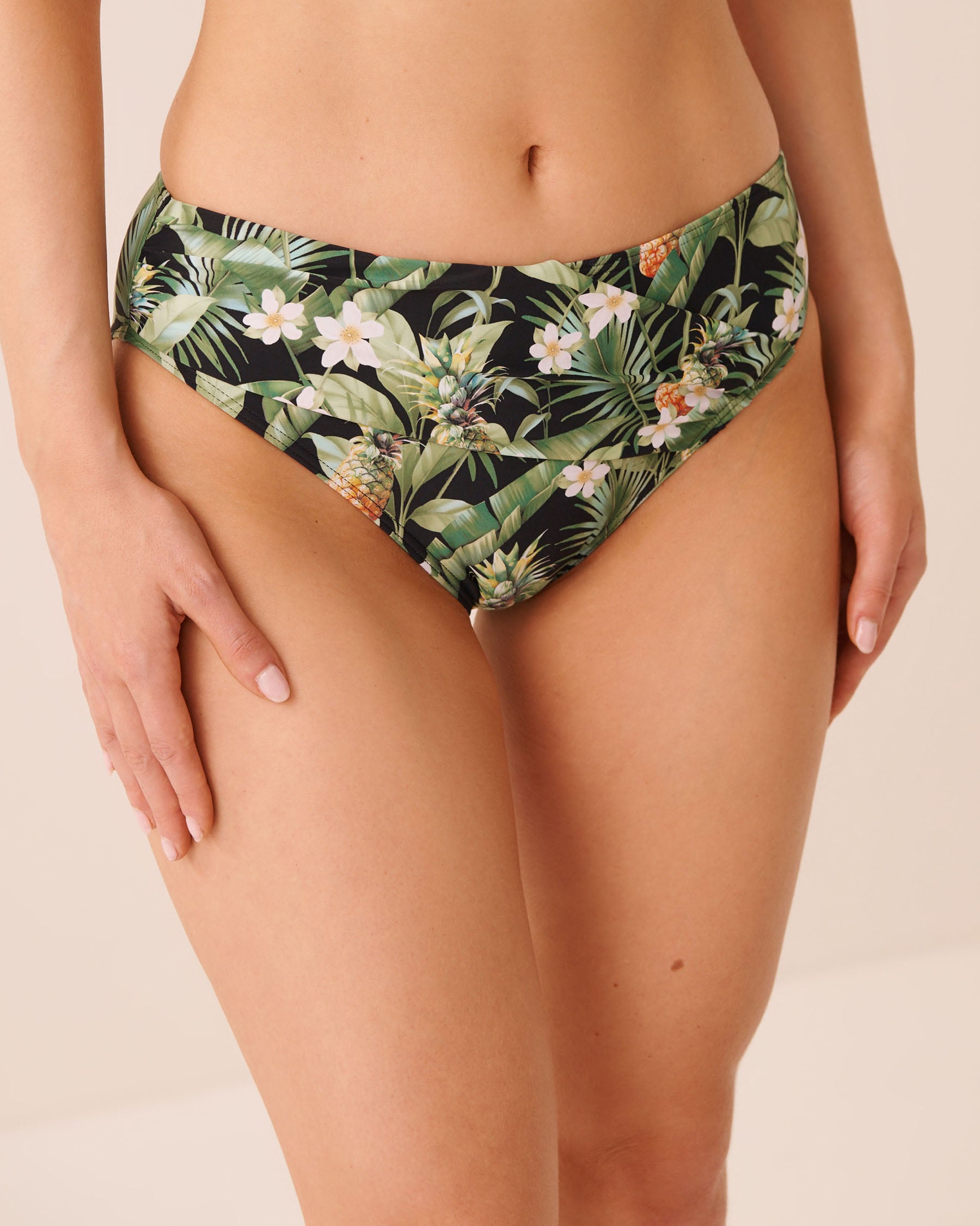 LA VIE EN ROSE AQUA ISLAND VACAY Mid Waist Bikini Bottom Tropical Pineapple 70300920 - View1