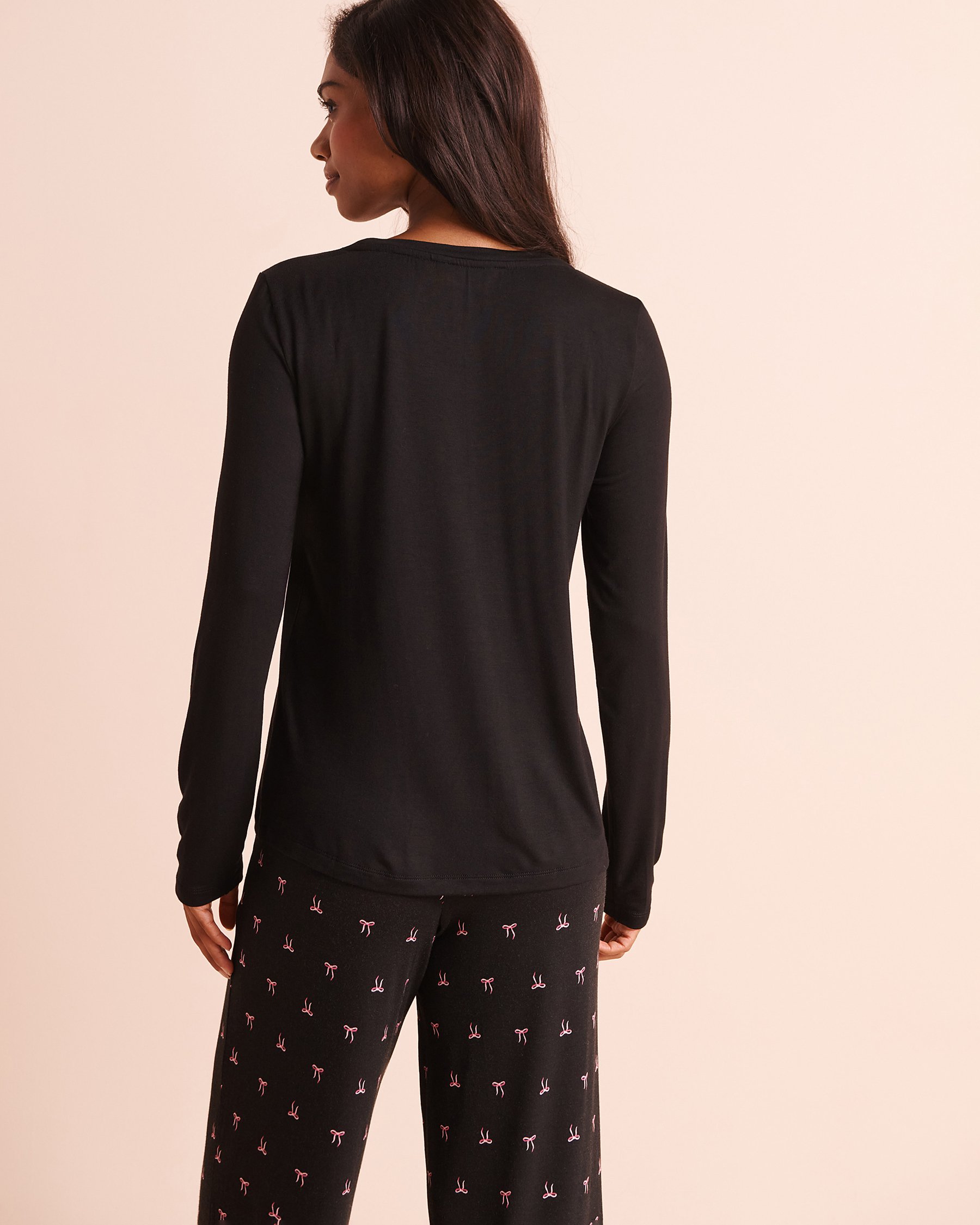 LA VIE EN ROSE Chandail manches longues en jersey doux imprimé Cozy Noir/Cozy 60100213 - View2