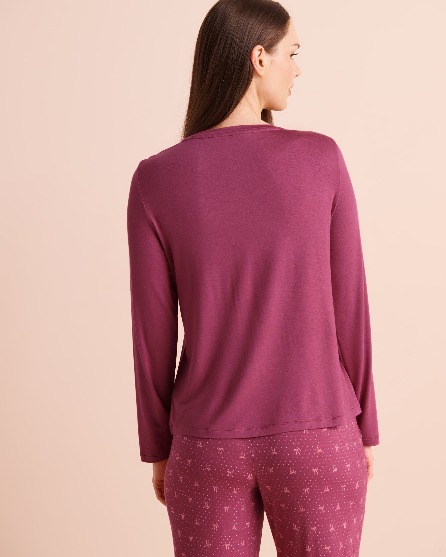 LA VIE EN ROSE Chandail manches longues en jersey doux imprimé mouton Magenta/Mouton 60100213 - View2
