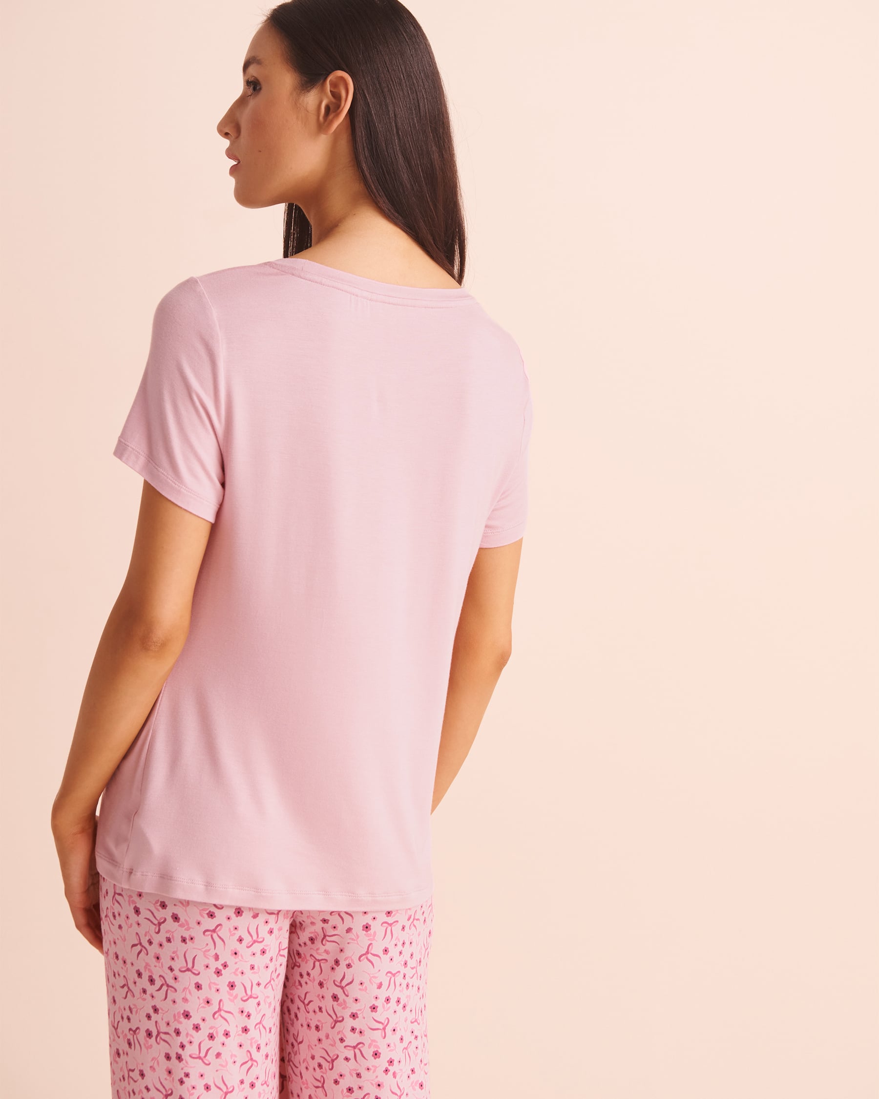 LA VIE EN ROSE Sheep Print Soft Jersey Short Sleeve T-shirt Pink/Sheep 60100212 - View4