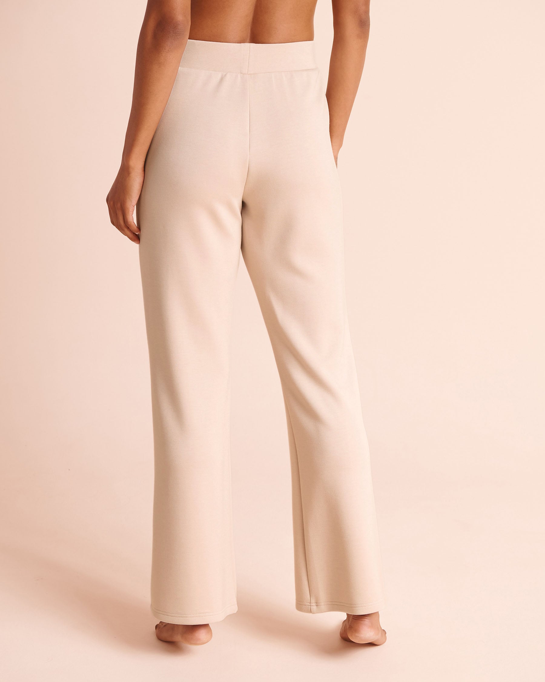 LA VIE EN ROSE Pantalon coupe droite en double tricot Beige 50200125 - View2
