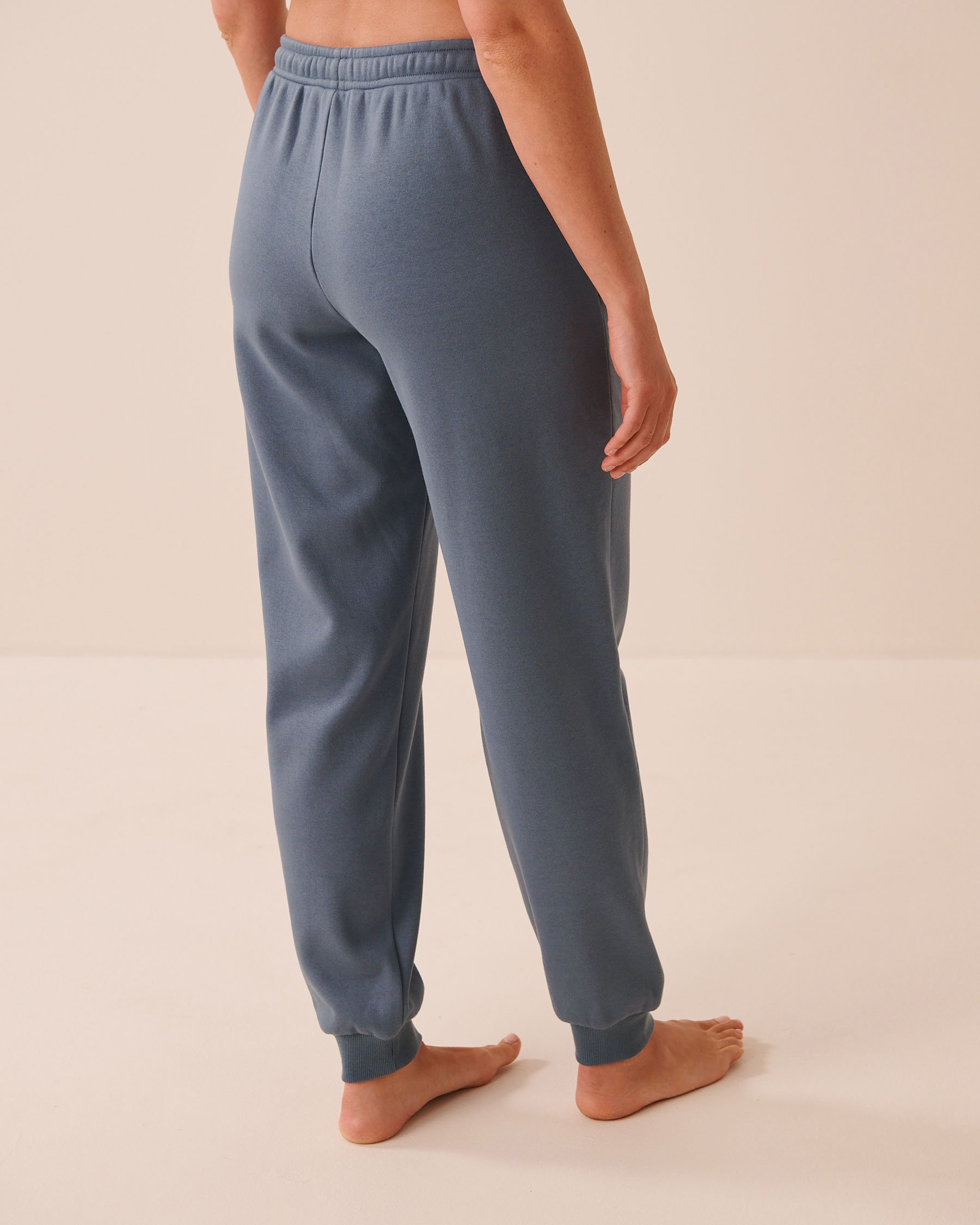 LA VIE EN ROSE Pantalon jogger en molleton brossé Bleu denim 50200127 - Voir2