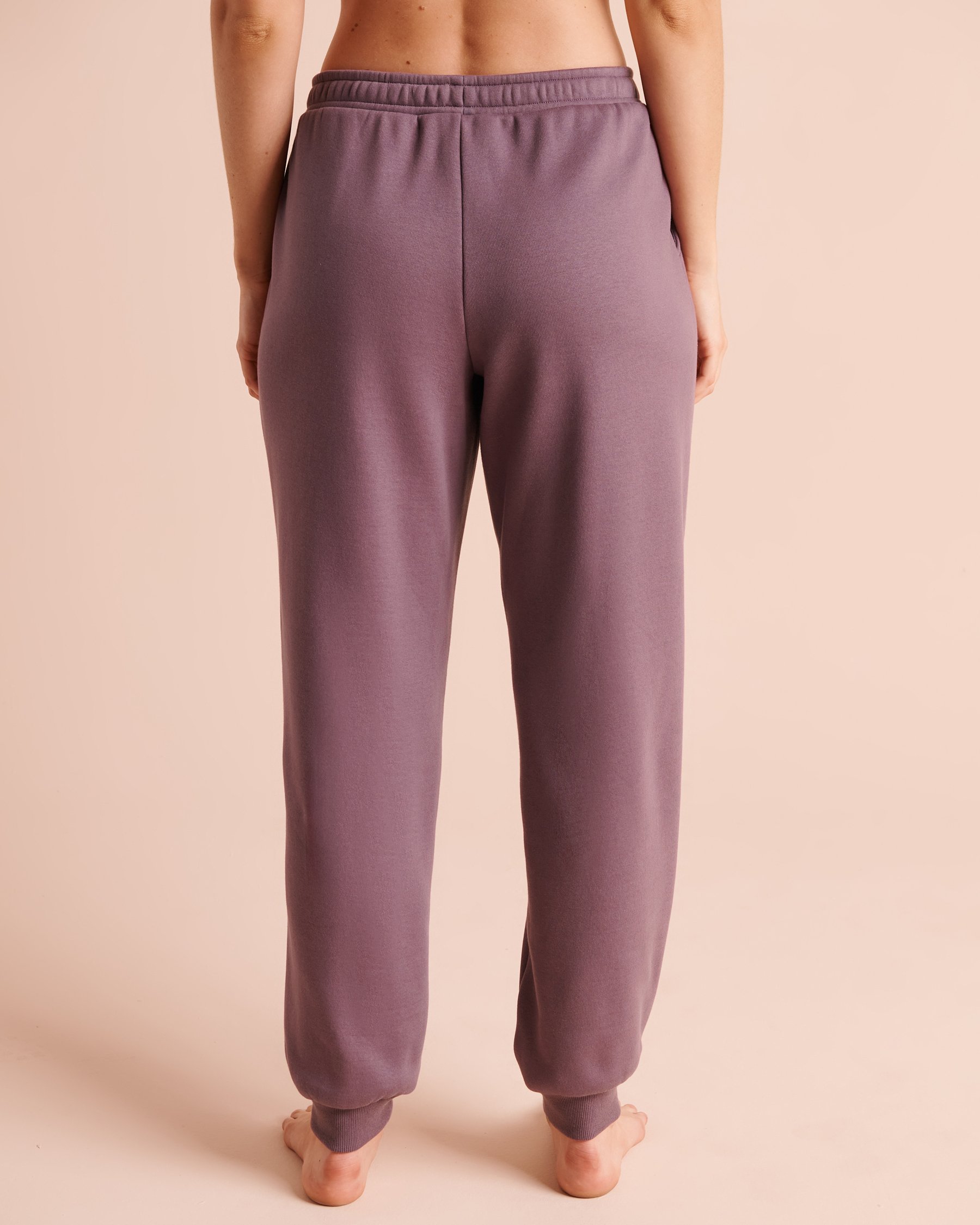 LA VIE EN ROSE Pantalon jogger en molleton brossé Prune 50200127 - Voir2