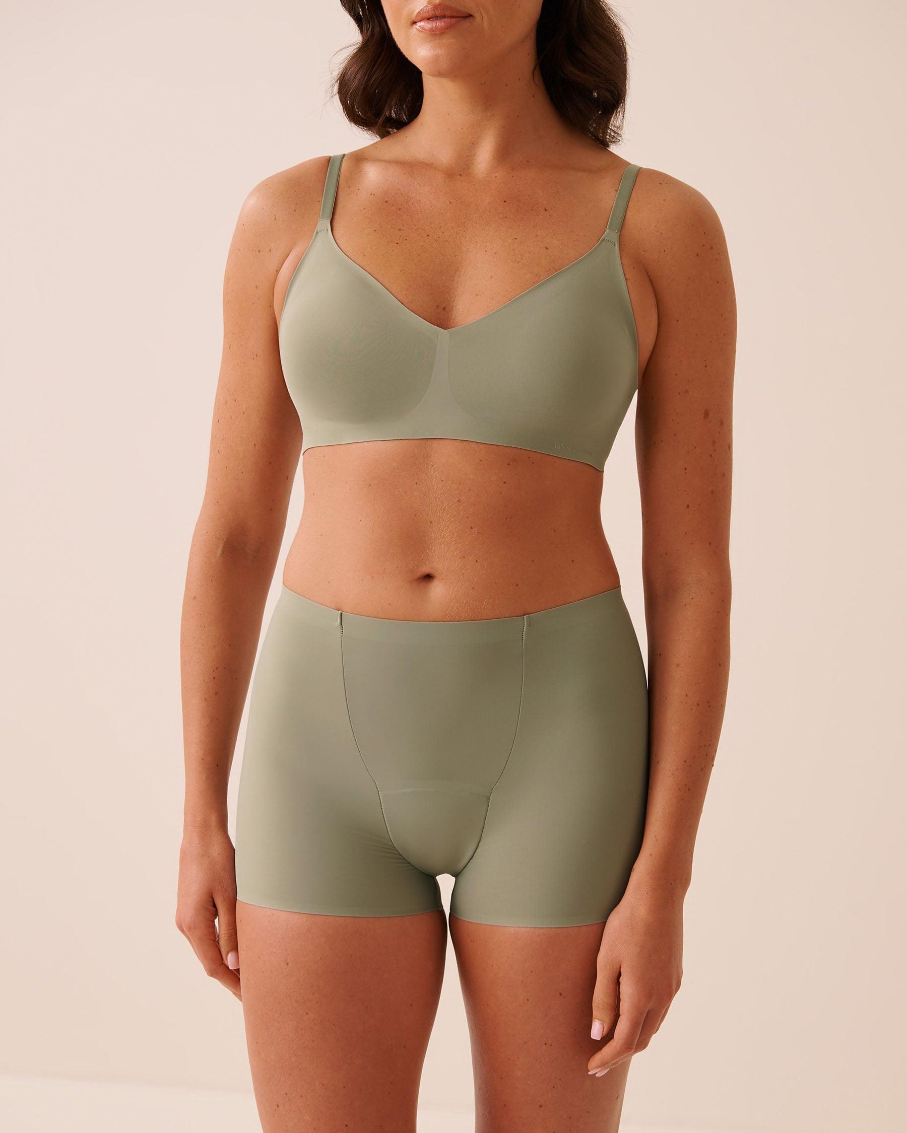 LA VIE EN ROSE Culotte menstruelle anti-fuite coupe garçonne taille haute absorption super Vert ombré 25100008 - View1