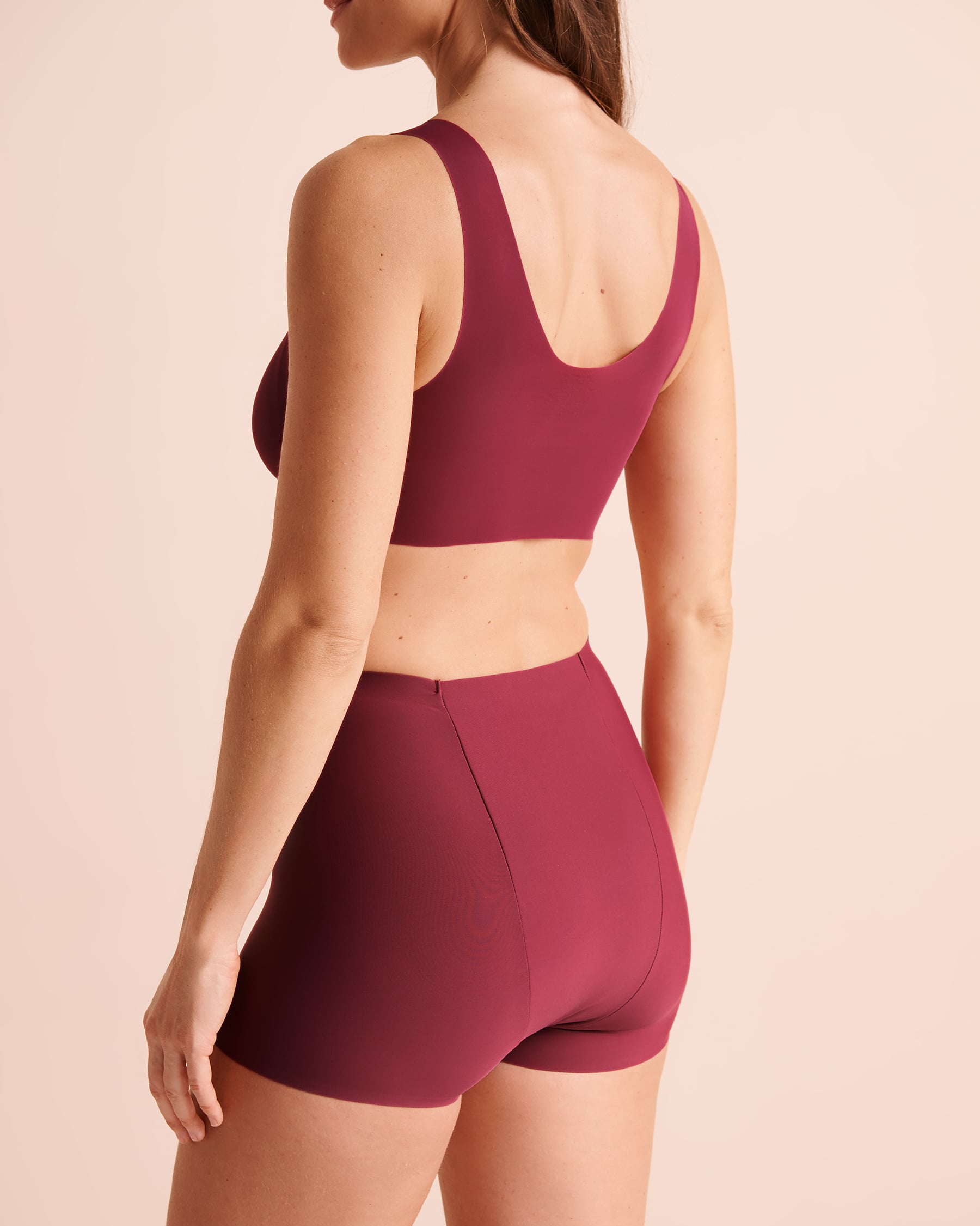 LA VIE EN ROSE Culotte menstruelle anti-fuite coupe garçonne taille haute absorption super Rouge framboise 25100008 - View2