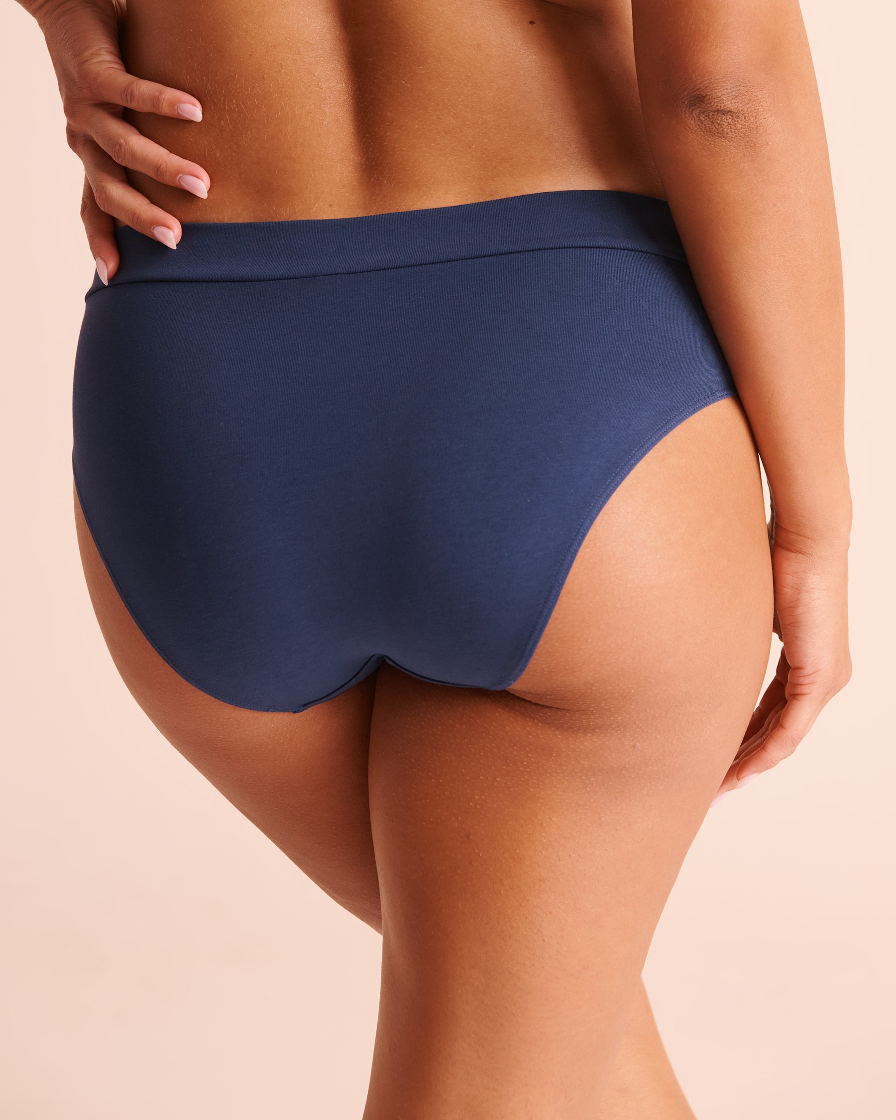 LA VIE EN ROSE Culotte bikini en coton Blue naval 20100834 - View2