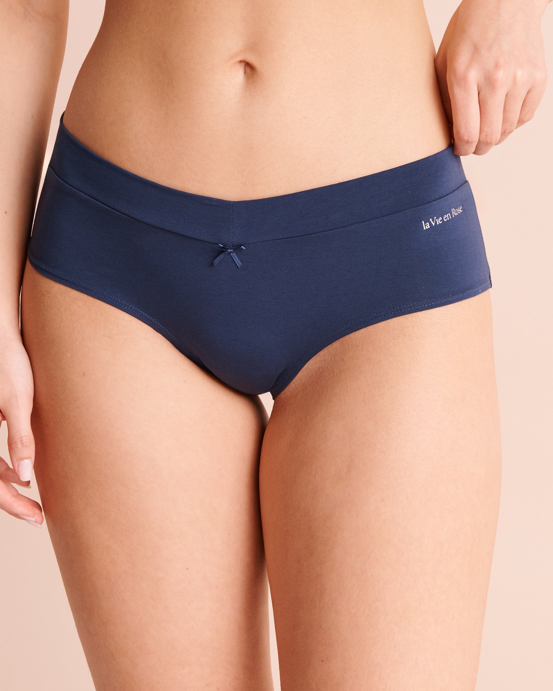 LA VIE EN ROSE Culotte aux hanches en coton Blue naval 20100835 - View1