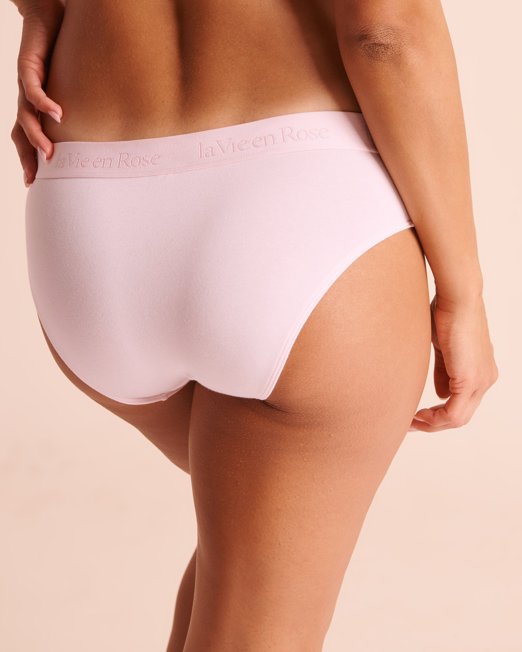 LA VIE EN ROSE Cotton and Logo Elastic Band Bikini Panty Pink 20100820 - View2