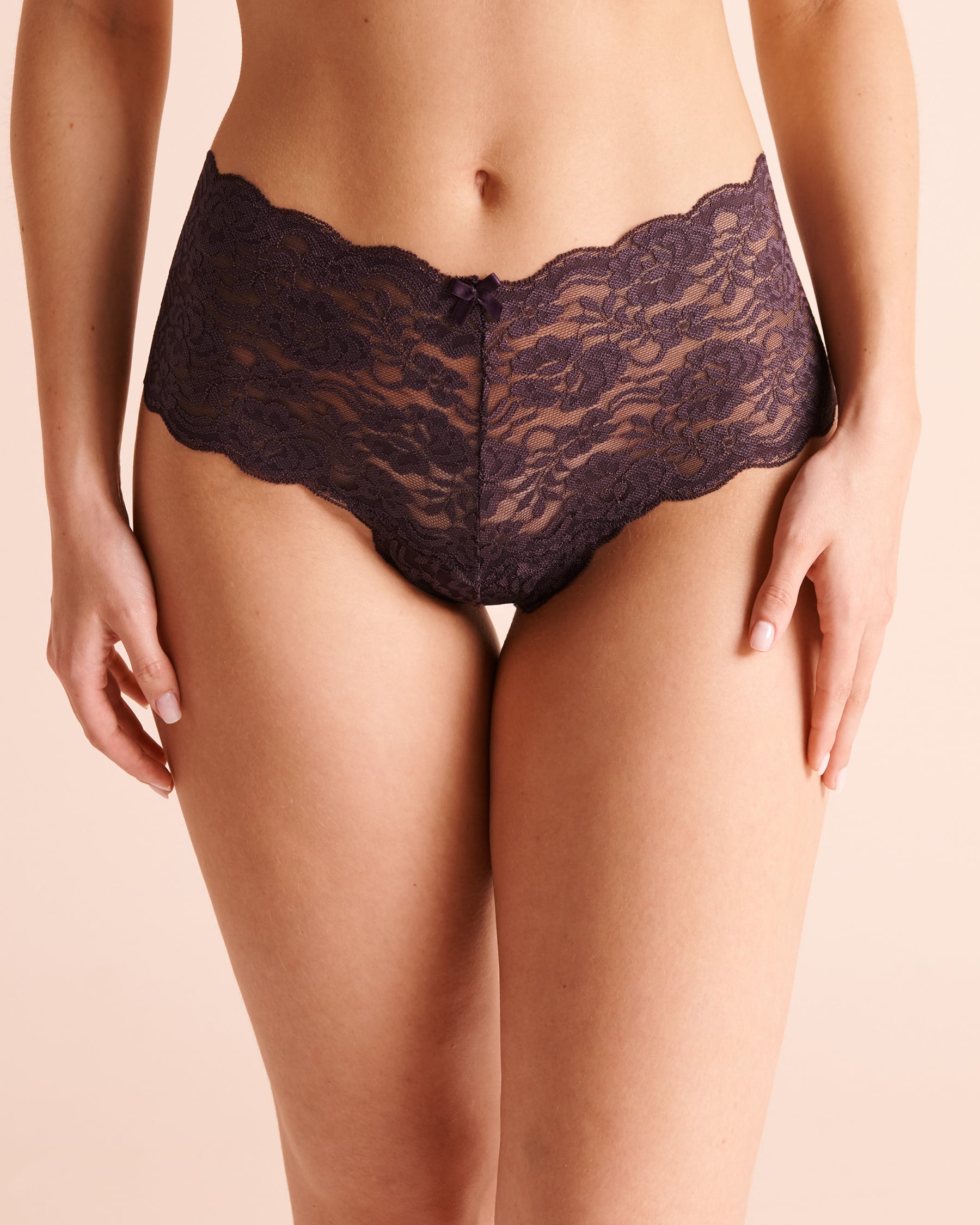 LA VIE EN ROSE Culotte cheeky dentelle Prune foncé 20200866 - View1