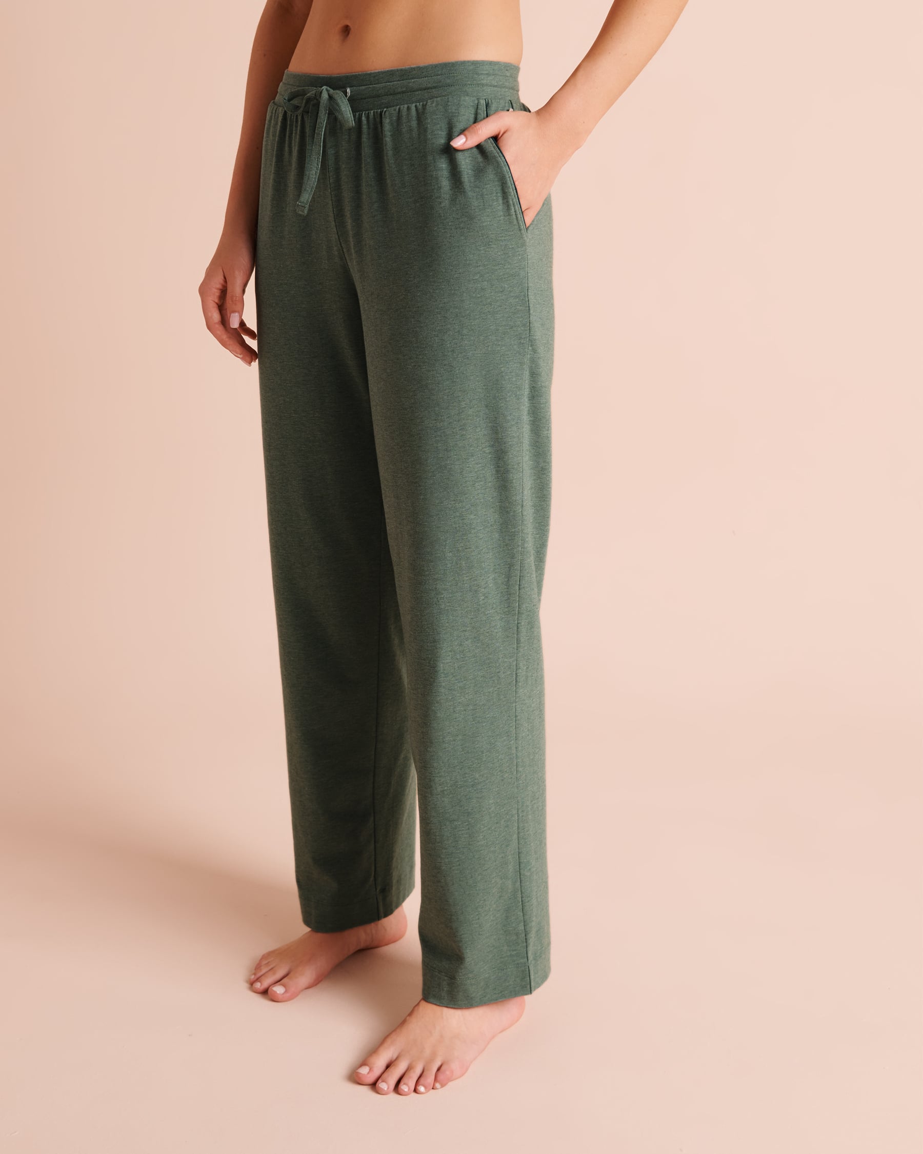 LA VIE EN ROSE Cotton Pajama Pants Sea Pine 40200880 - View1