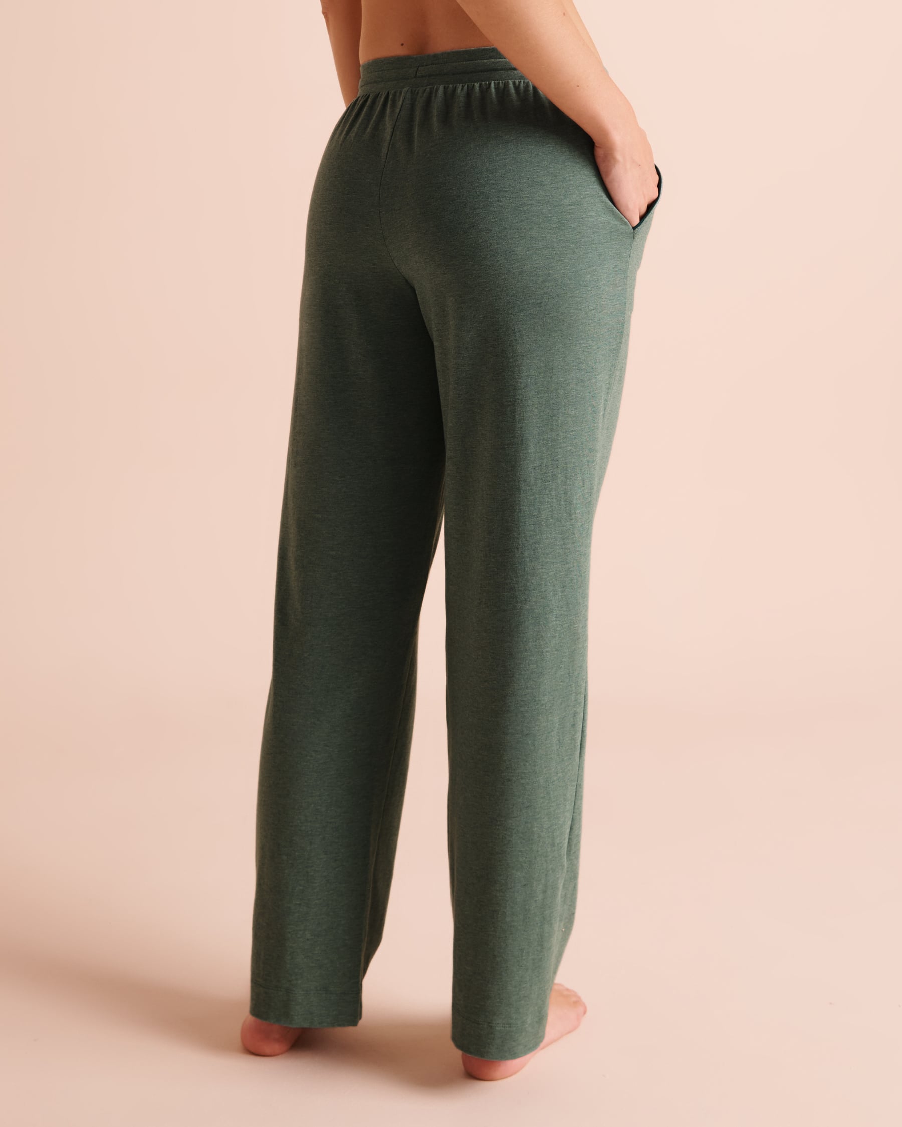 LA VIE EN ROSE Cotton Pajama Pants Sea Pine 40200880 - View2