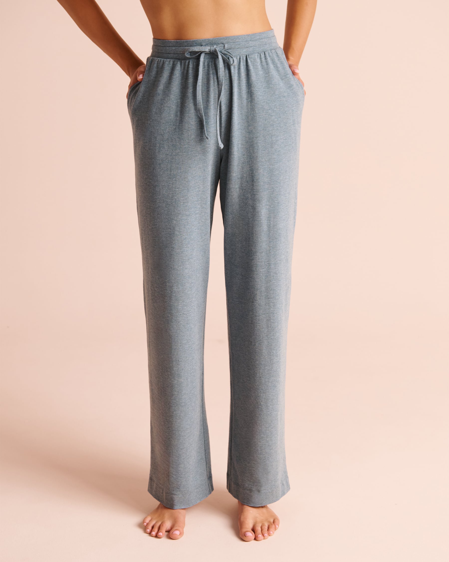 LA VIE EN ROSE Pantalon de pyjama en coton Bleu denim 40200880 - View1