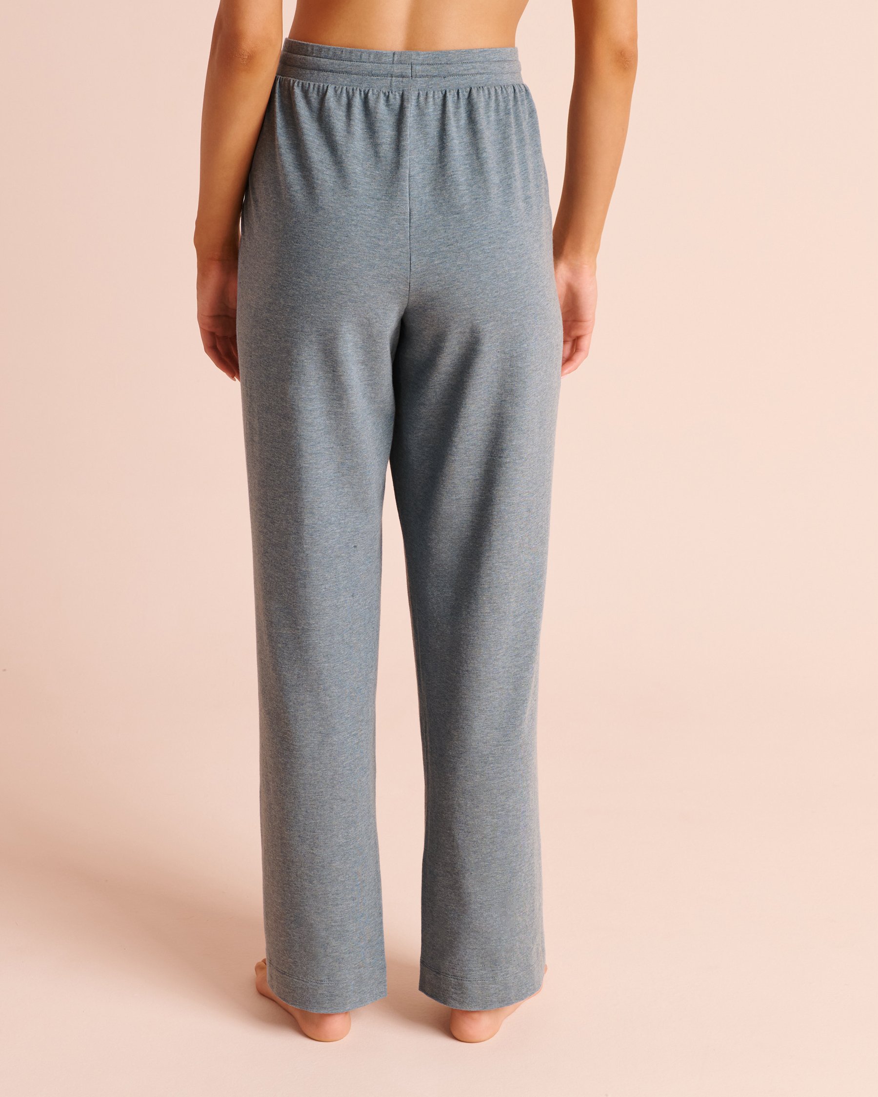 LA VIE EN ROSE Cotton Pajama Pants Denim Blue 40200880 - View2
