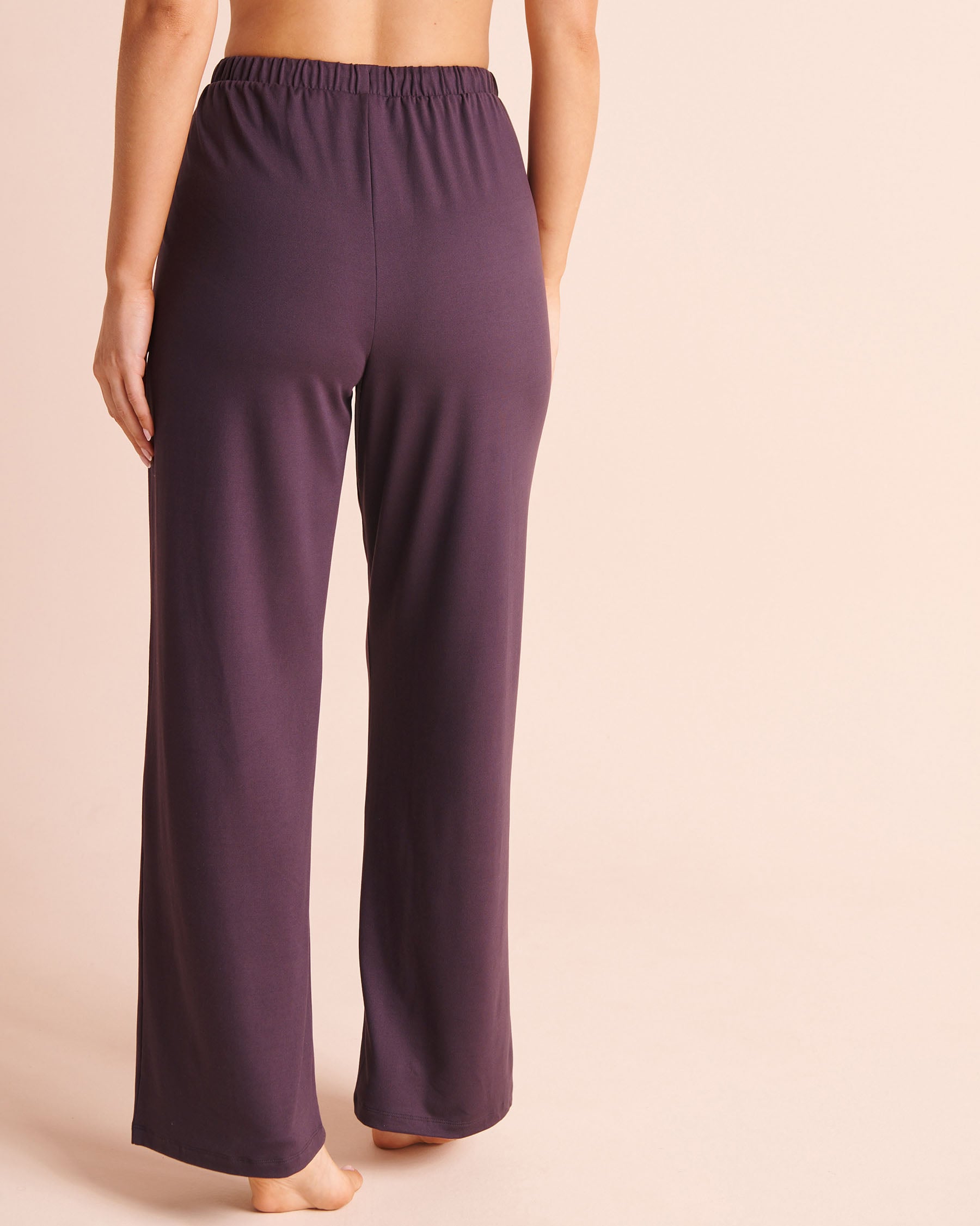 LA VIE EN ROSE Pantalon de pyjama ultra doux Prune foncé 40200887 - View2