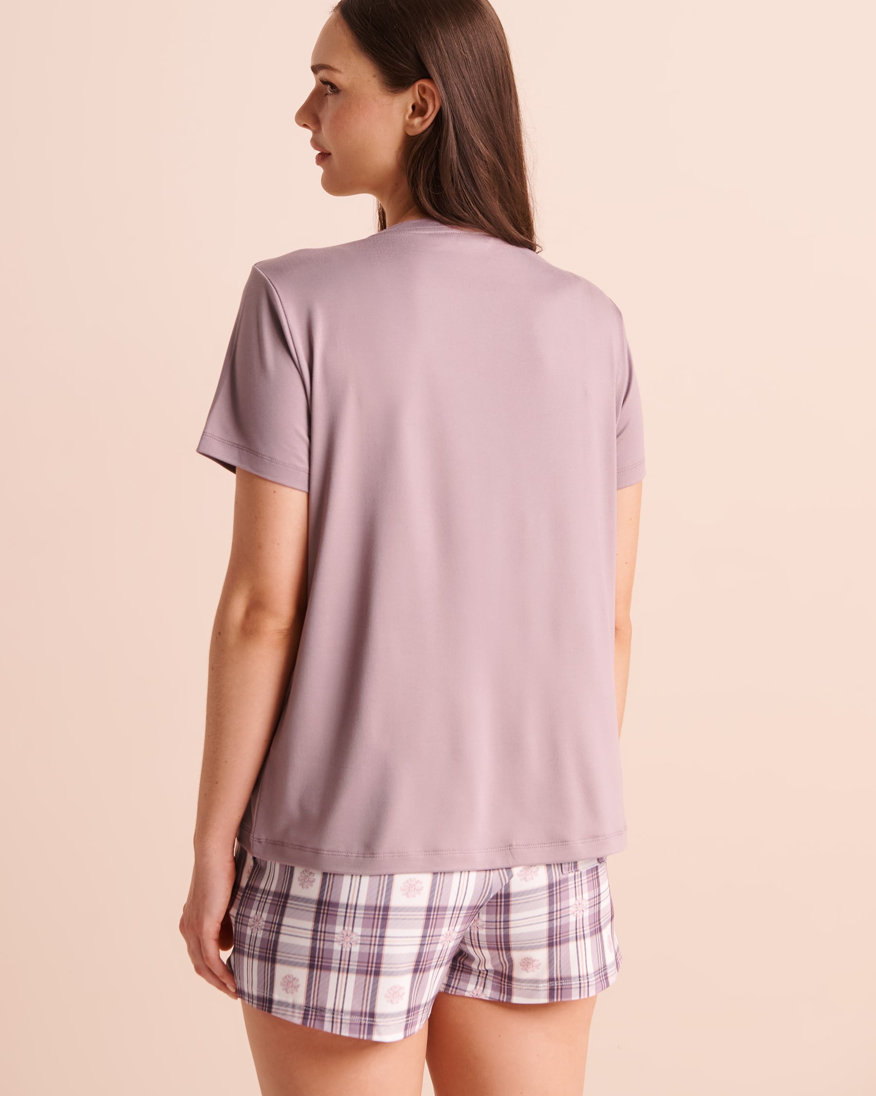 LA VIE EN ROSE Groundhog & Rabbit Print Super Soft Short Sleeve T-shirt Violet 40100897 - View2