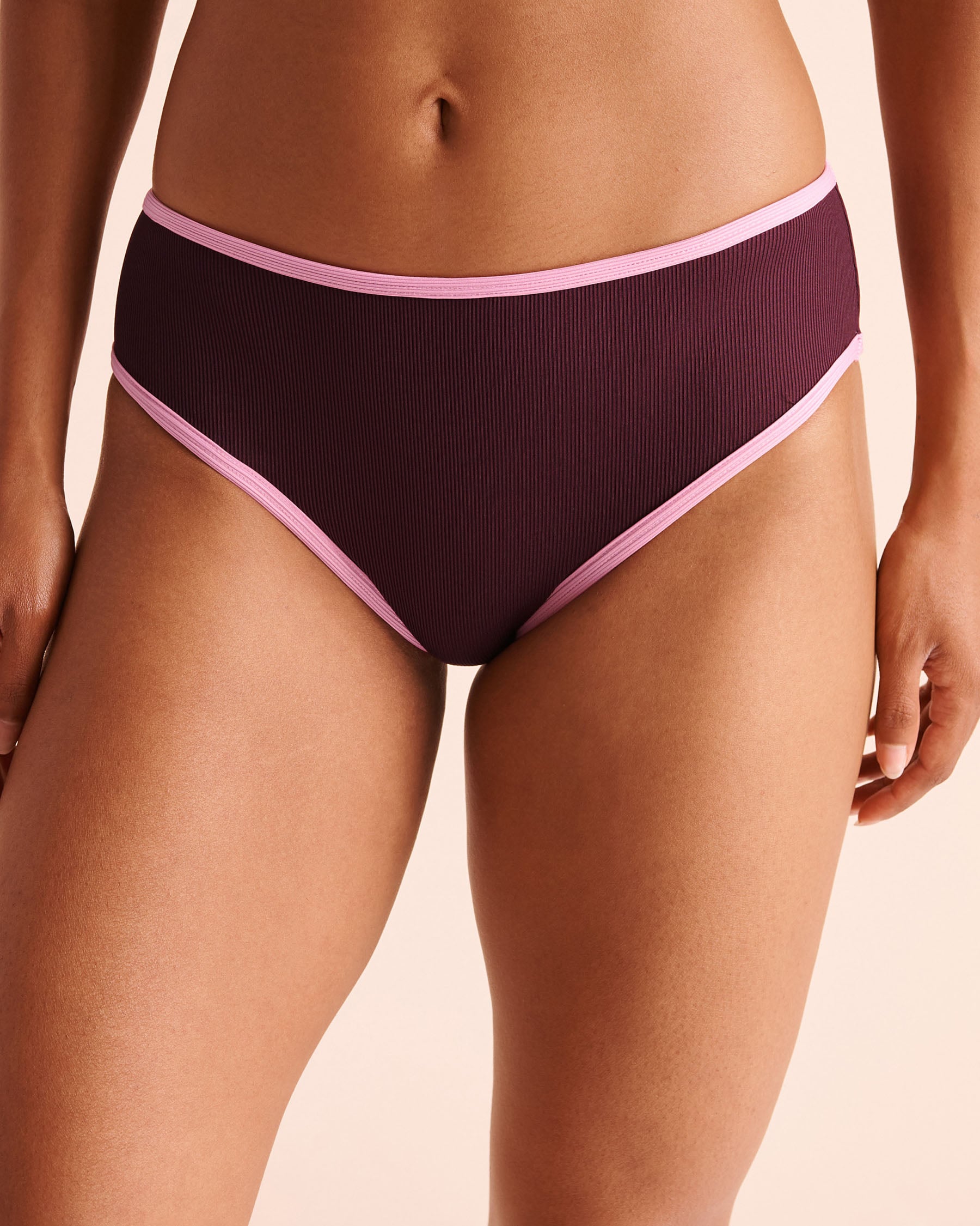 LA VIE EN ROSE AQUA Bas de bikini brésilien taille mi-haute BERRY COMBO Bourgogne/Rose 70300957 - Voir1