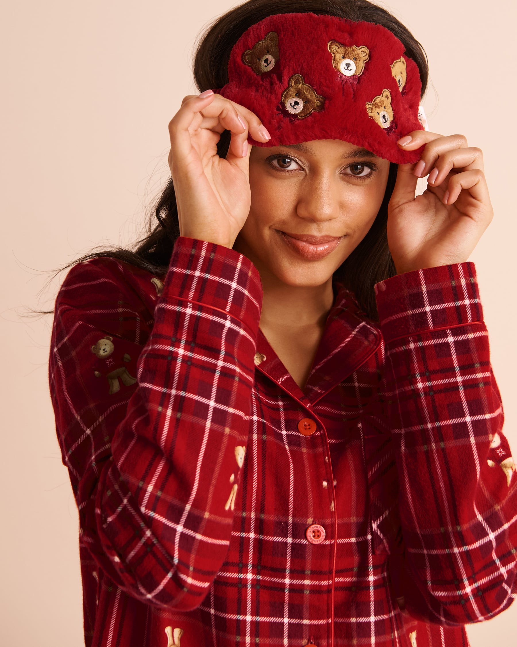 LA VIE EN ROSE Teddy Bear Sleep Mask Red/Teddy Bear 40700513 - View1