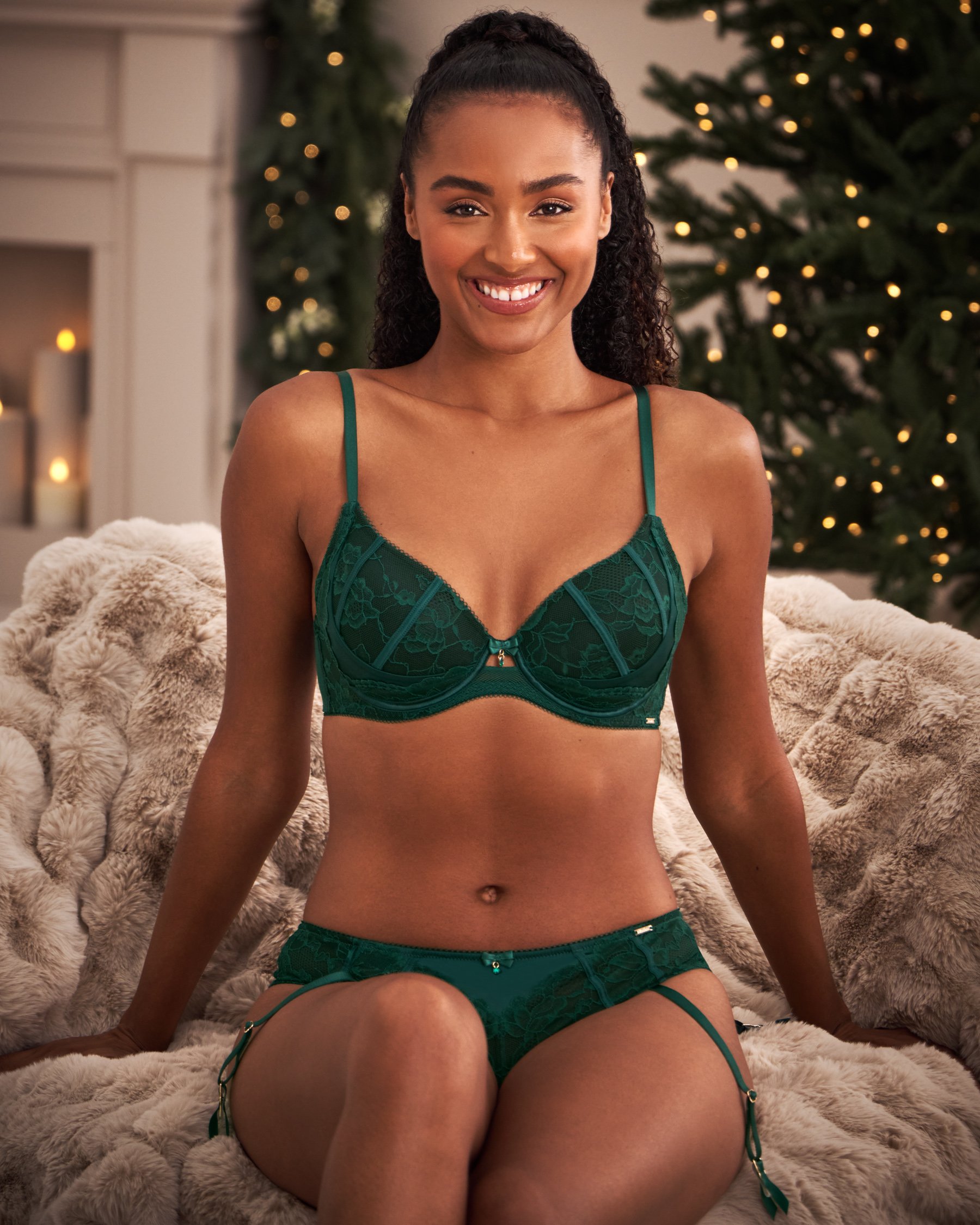 LA VIE EN ROSE Lightly Lined Bra Fir Green 10200647 - View1