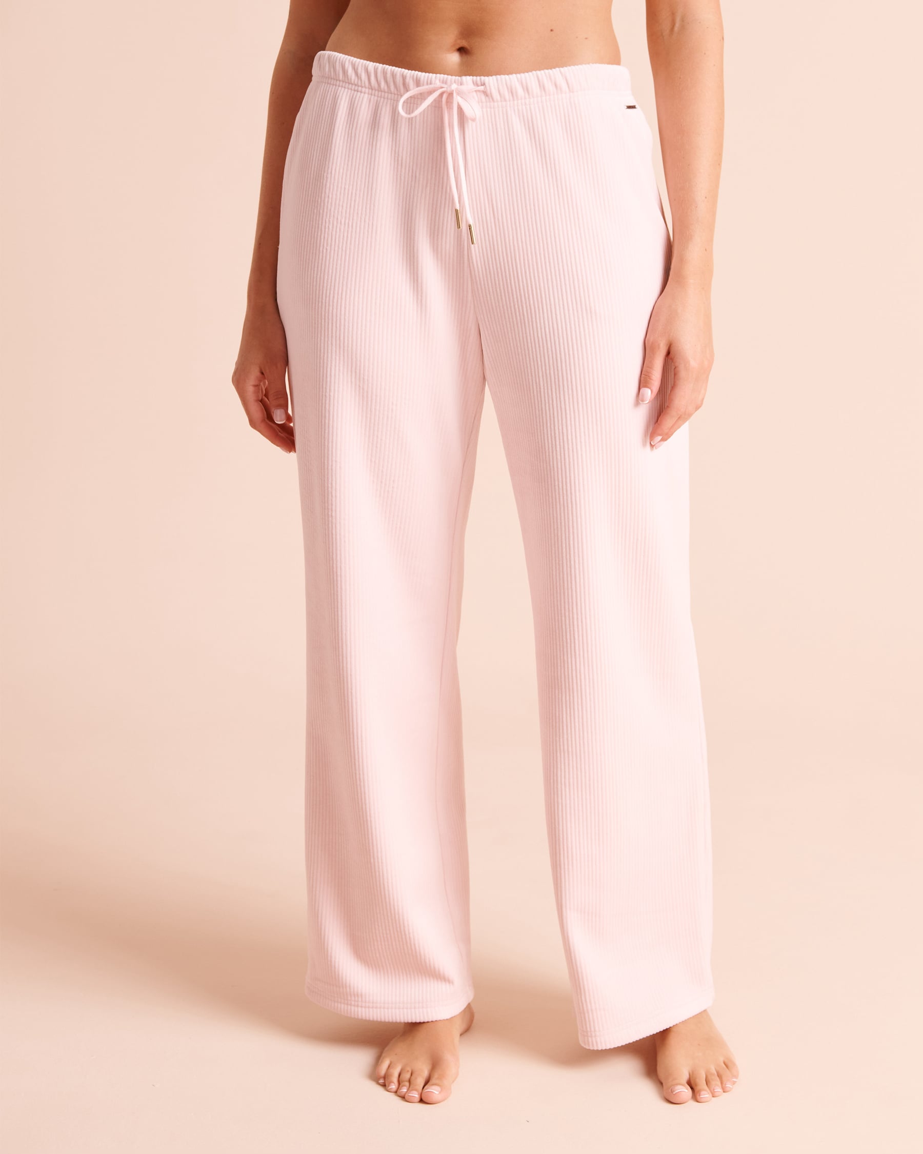 LA VIE EN ROSE Heavy Ribbed Pants Baby Pink 50200131 - View1