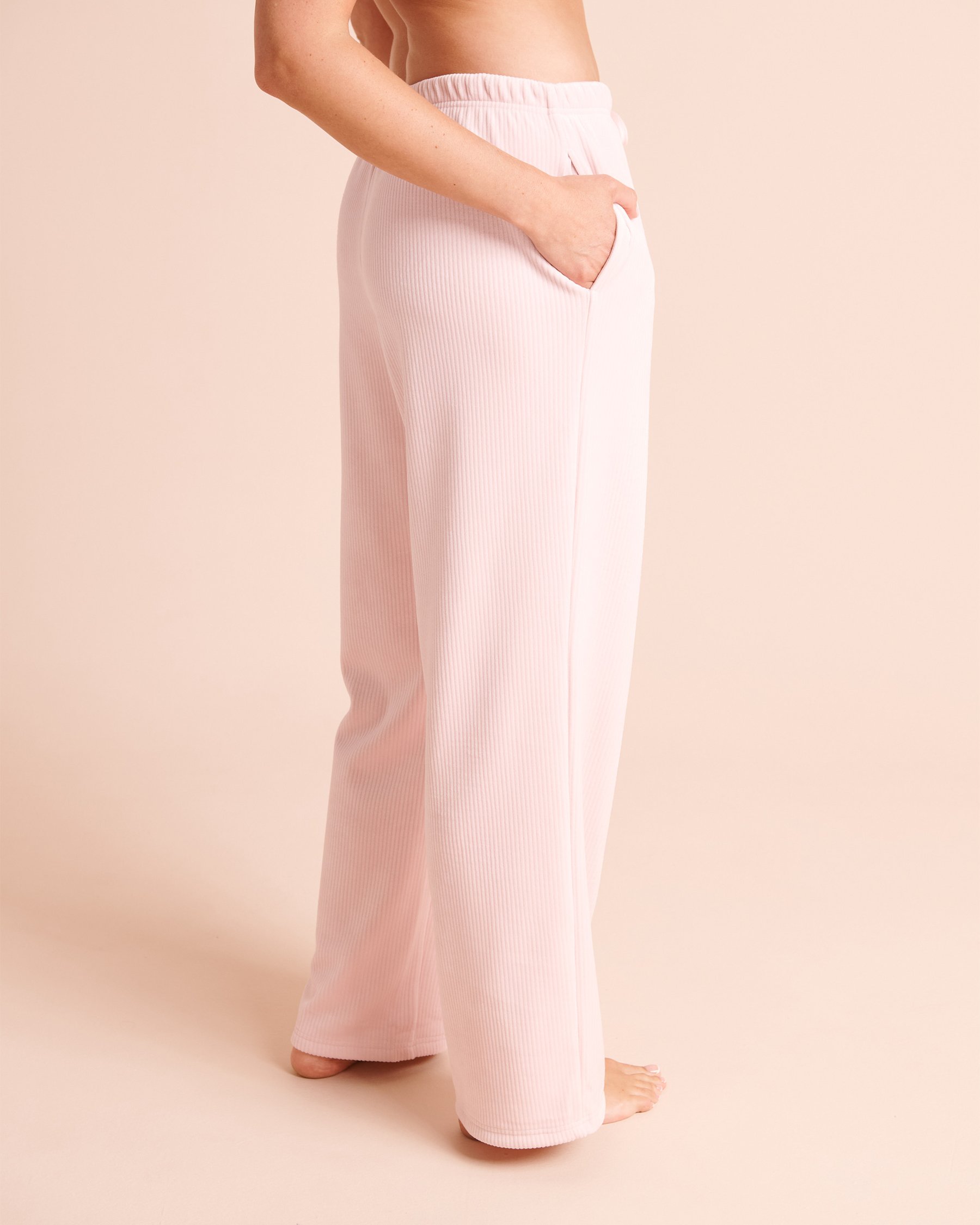 LA VIE EN ROSE Heavy Ribbed Pants Baby Pink 50200131 - View2