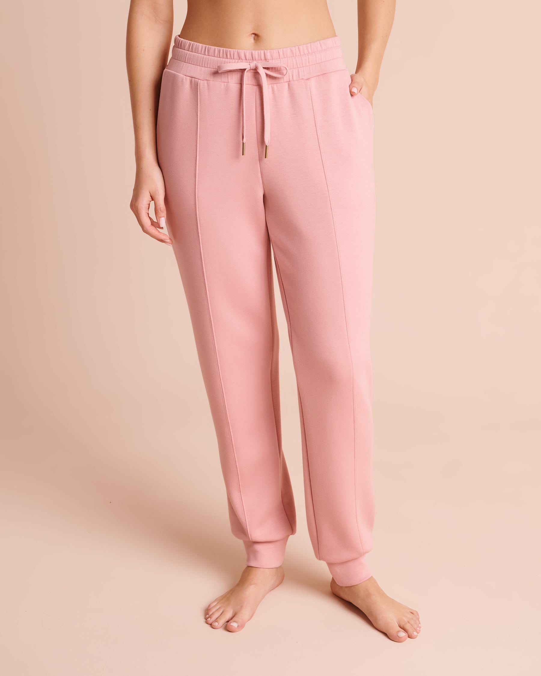 LA VIE EN ROSE Scuba Knit Jogger Pants Baby Pink 50200129 - View1
