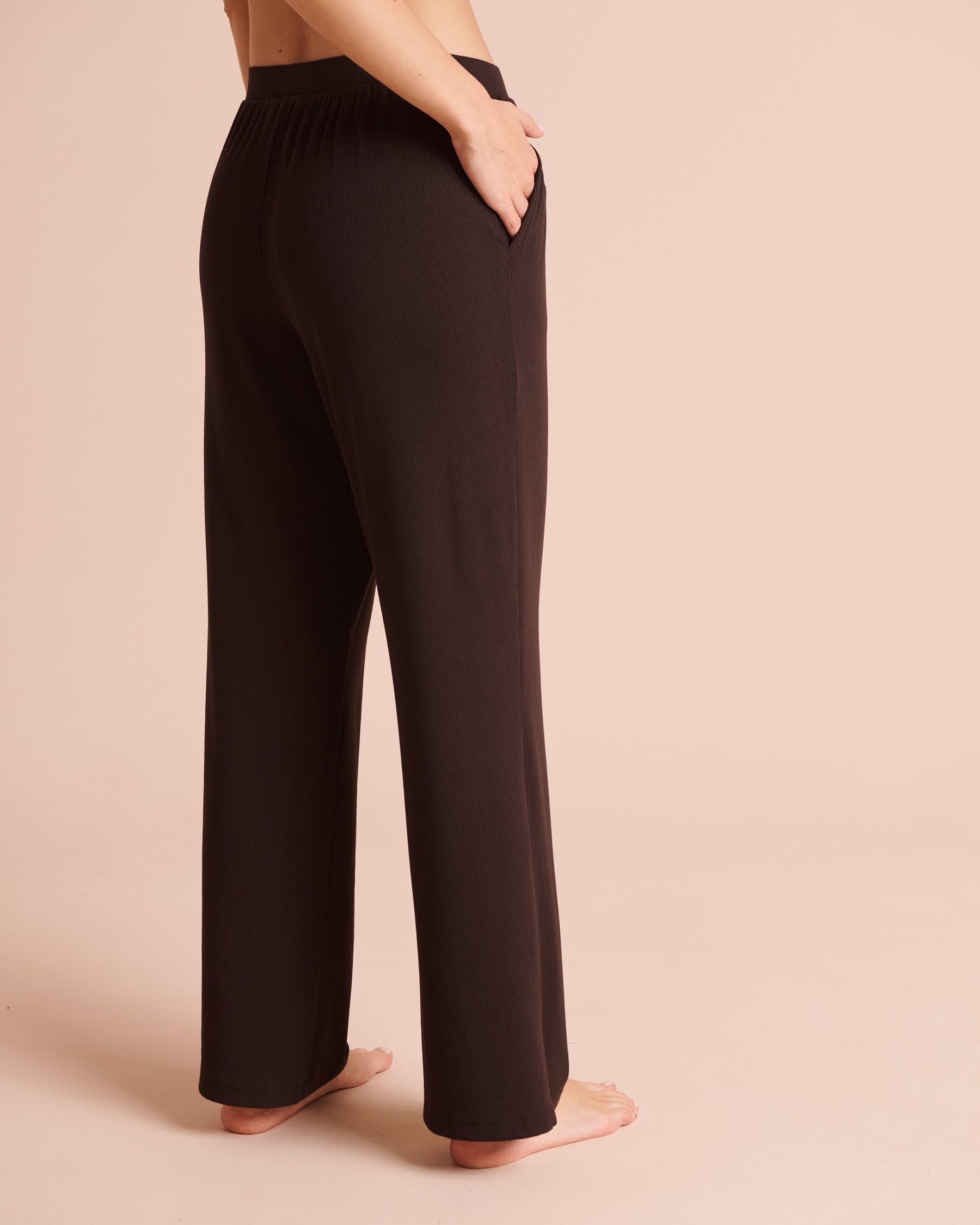 LA VIE EN ROSE Ribbed Modal Pants Dark Chocolate 50200133 - View2