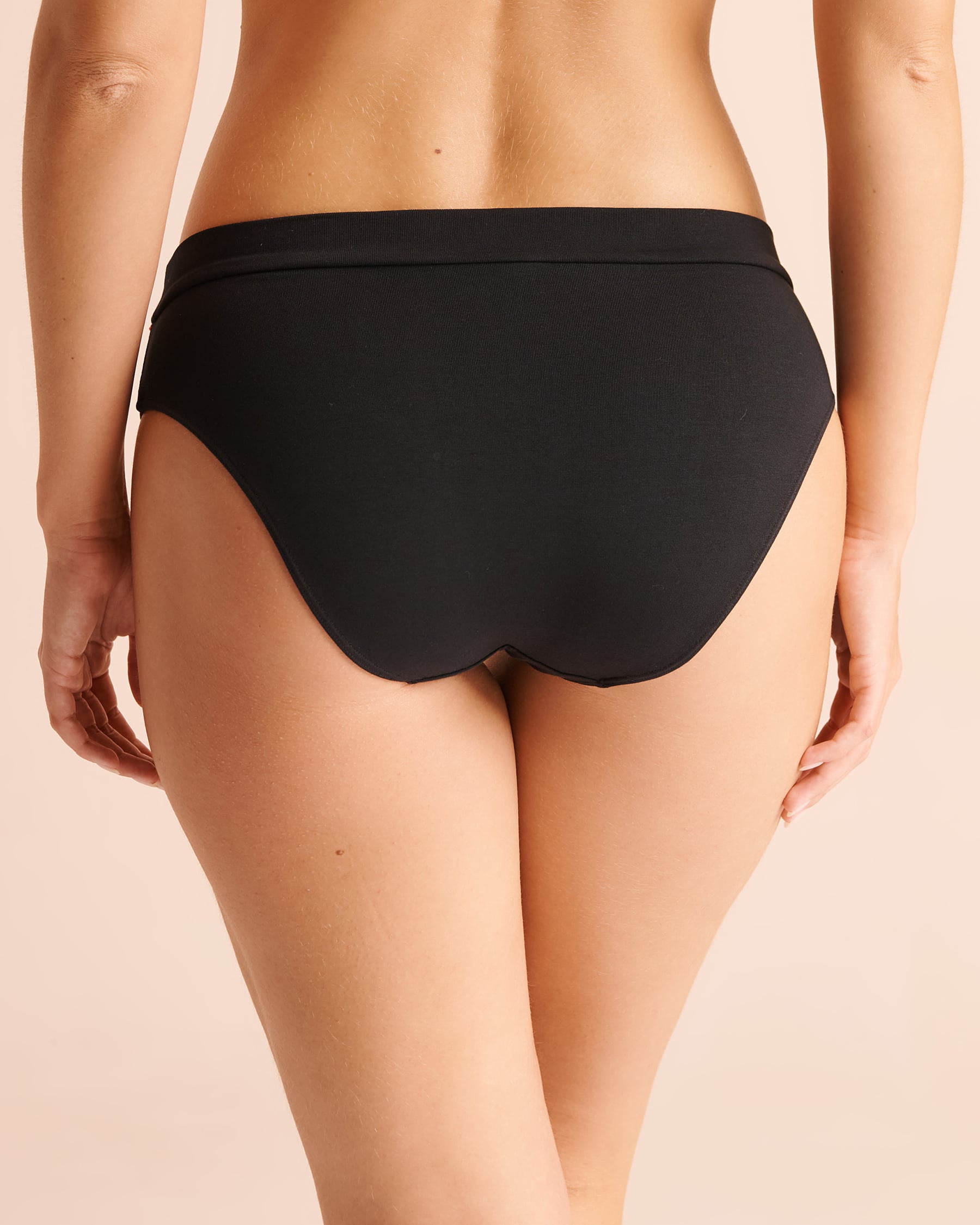 LA VIE EN ROSE Cotton Bikini Panty Black/Red Pom-poms 20100847 - View2