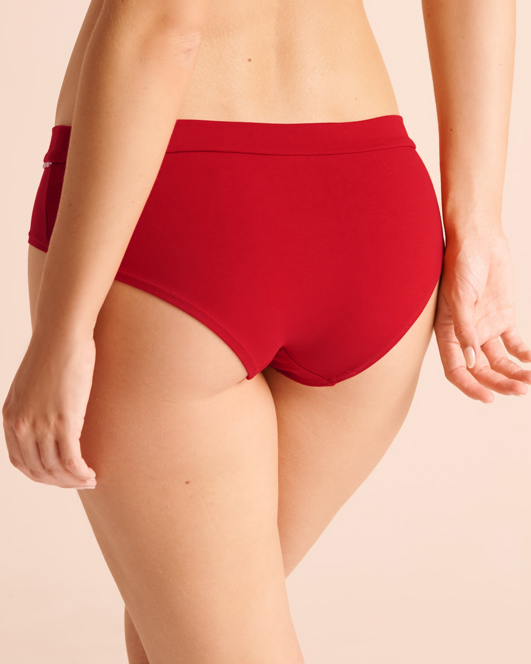 LA VIE EN ROSE Cotton Hiphugger Panty Red/White Pom-poms 20100848 - View2