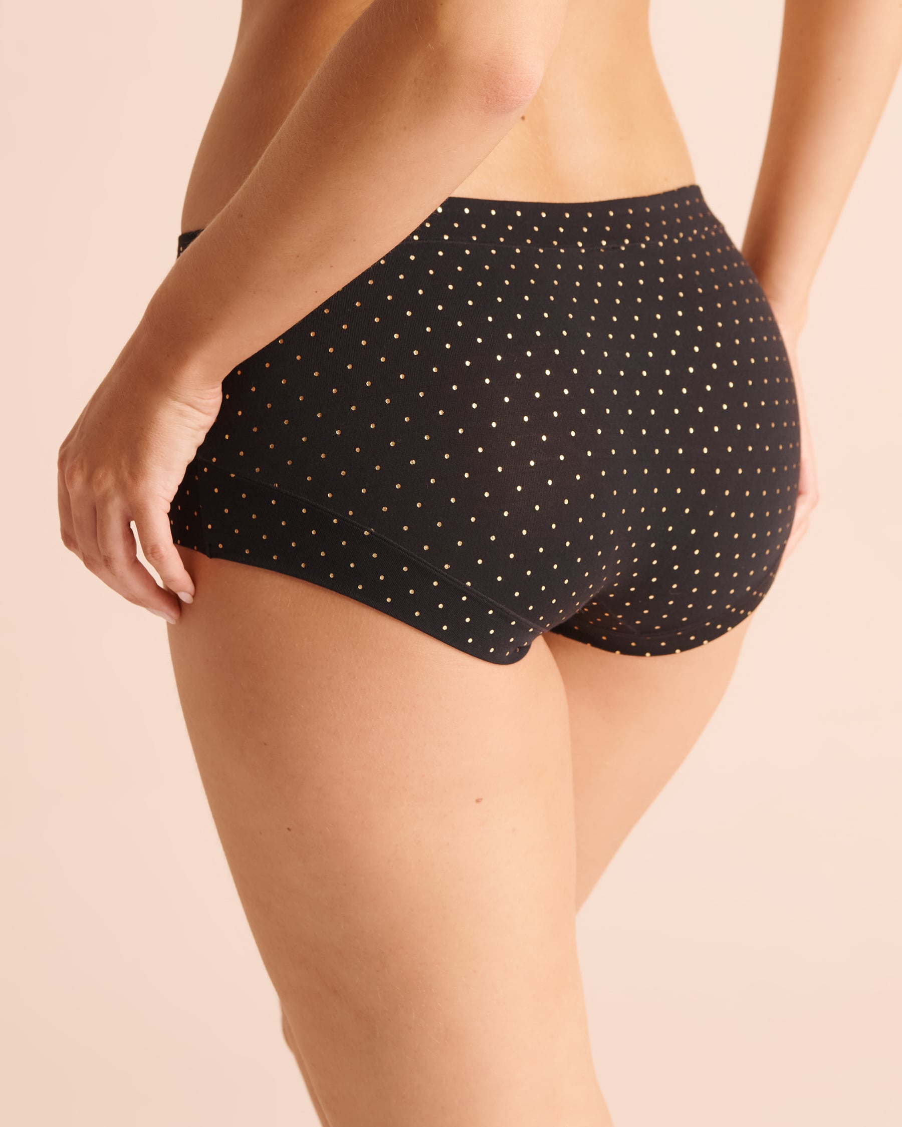 LA VIE EN ROSE Modal Boyshort Panty Black/Gold Dots 20200886 - View2